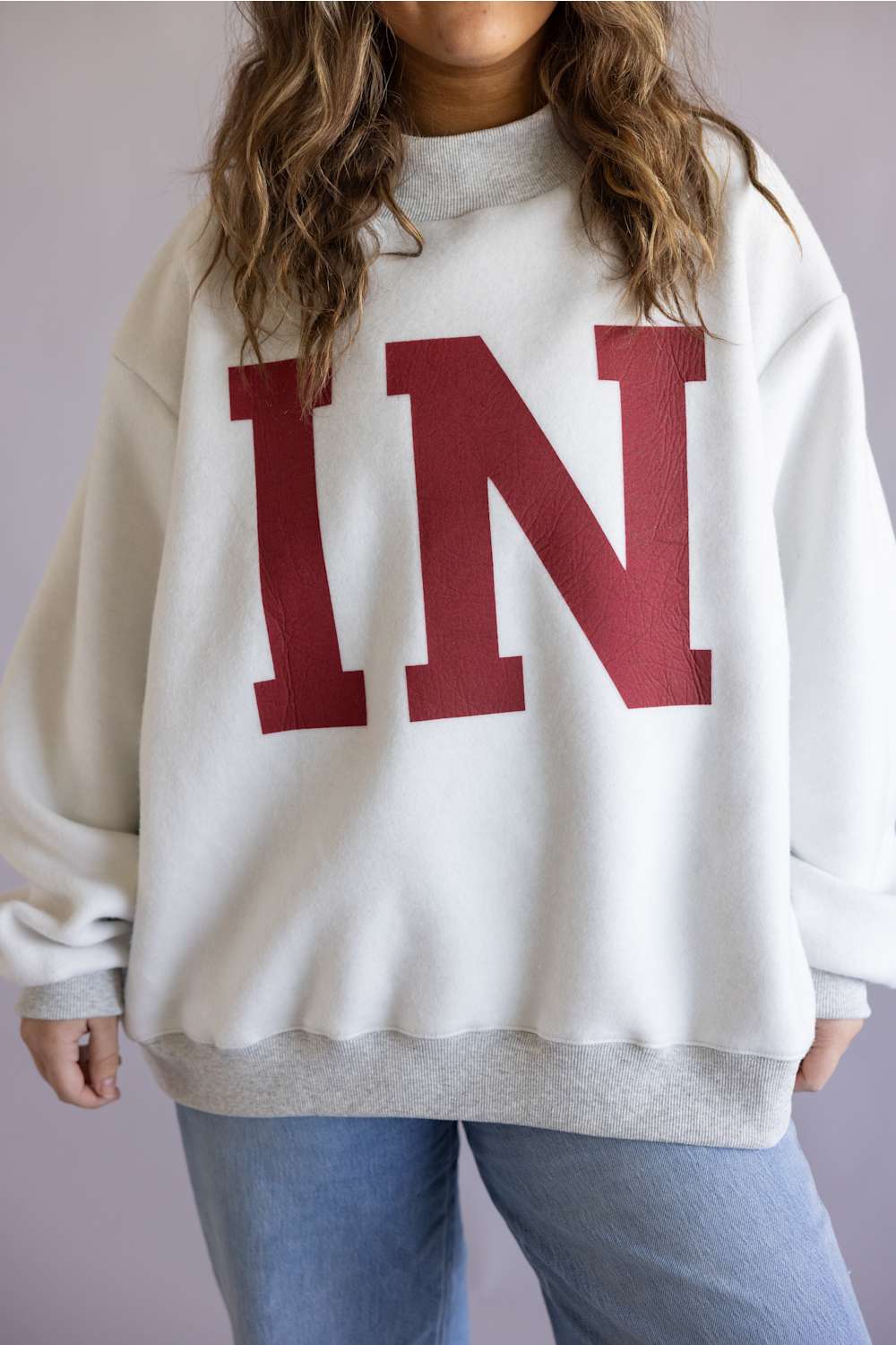 Reversible Indiana Mock Neck Sweatshirt for Women in Light Heather | IT2594-INDIANA - Image 2