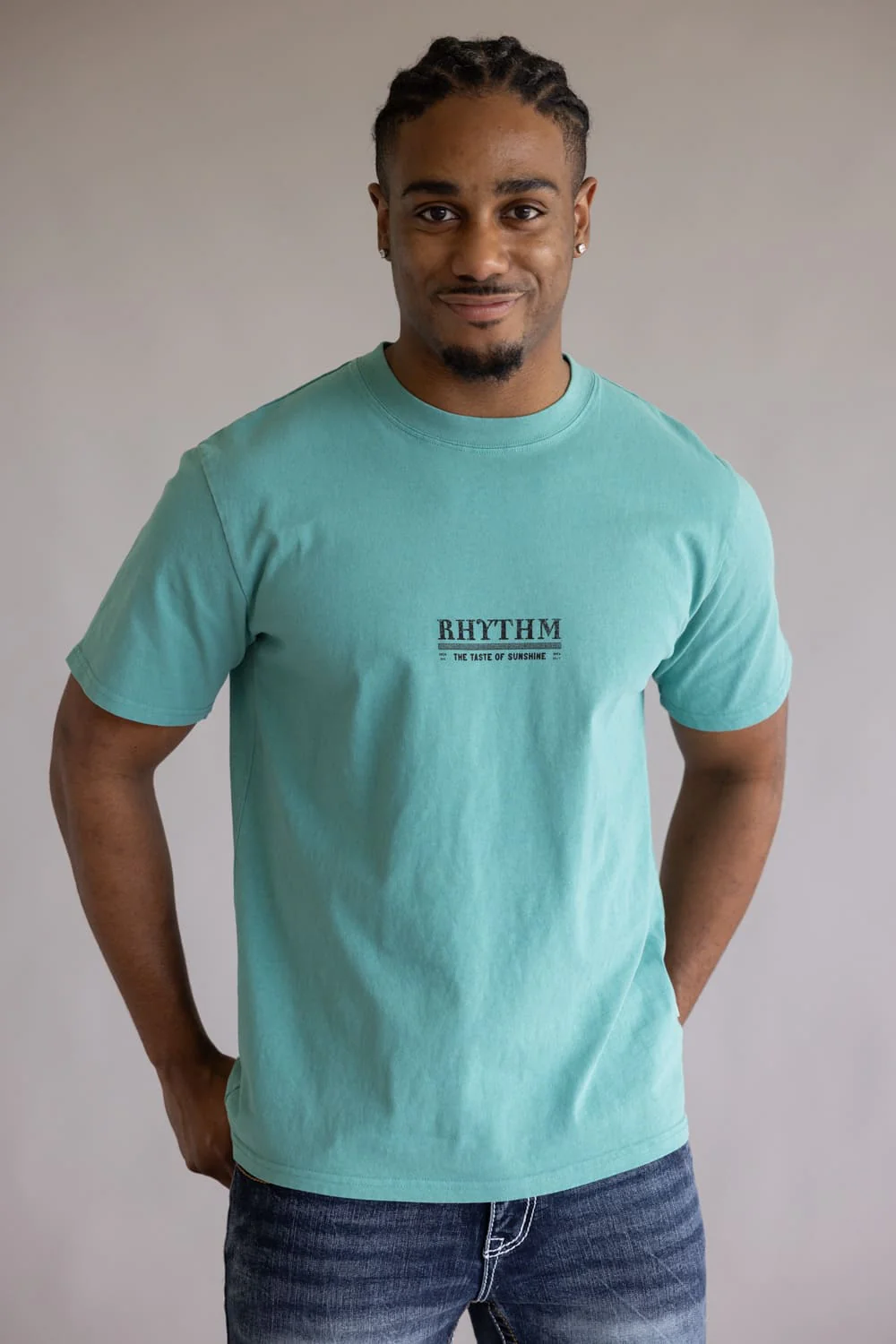 Rhythm Cactus Vintage T-Shirt for Men in Wasabi | 0126M-PT05-WAS WASABI - Image 2