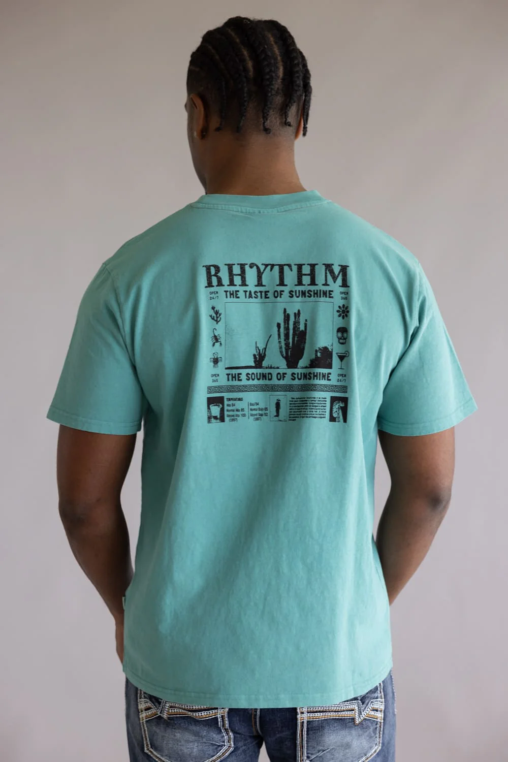 Rhythm Cactus Vintage T-Shirt for Men in Wasabi | 0126M-PT05-WAS WASABI - Image 4