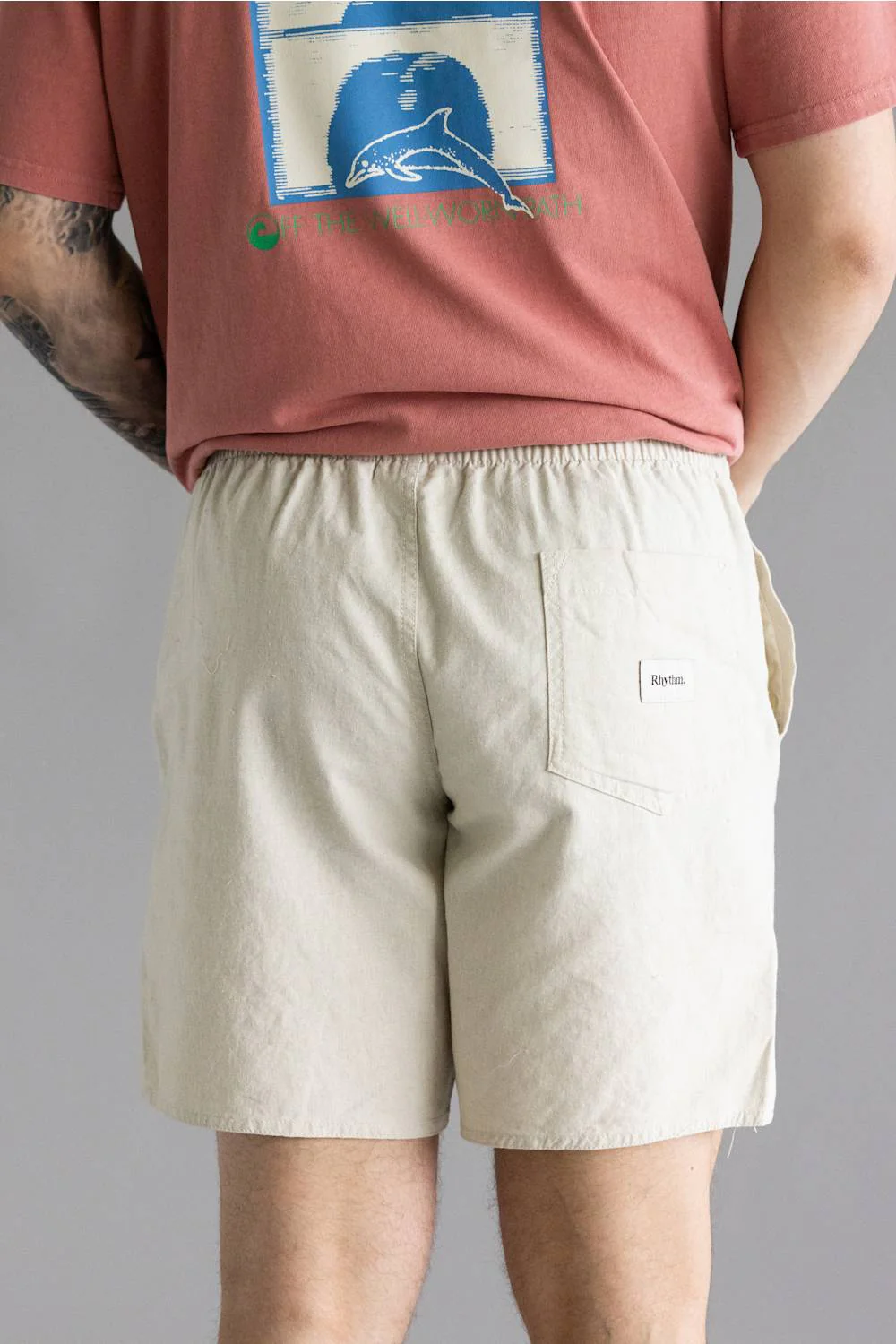 Rhythm Classic Linen Jam Shorts for Men in Sand | CLA24M-JA11-SAN - Image 4