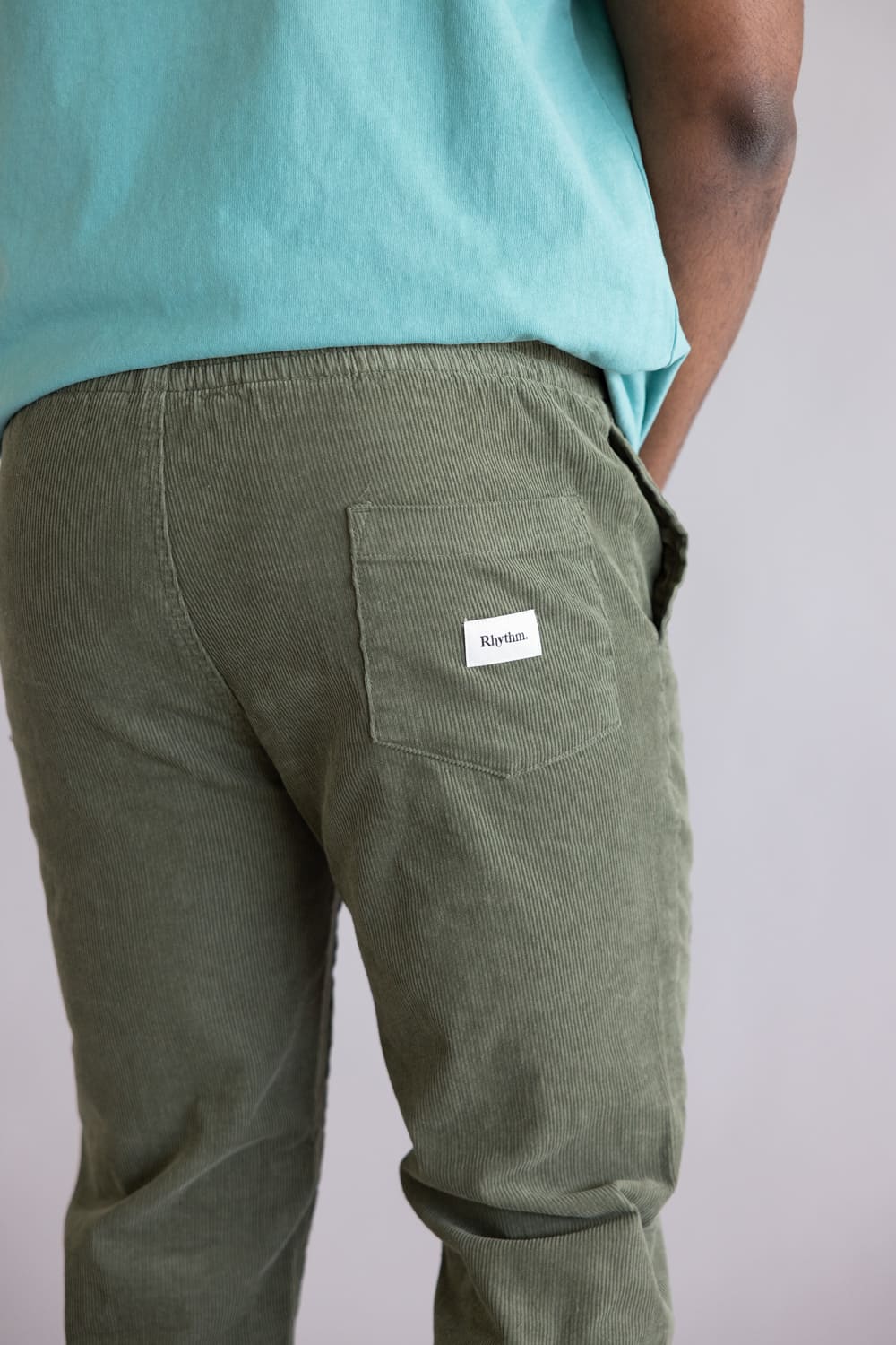 Rhythm Corduroy Jam Pants for Men in Olive | 0126M-PA02-OLI OLIVE - Image 3
