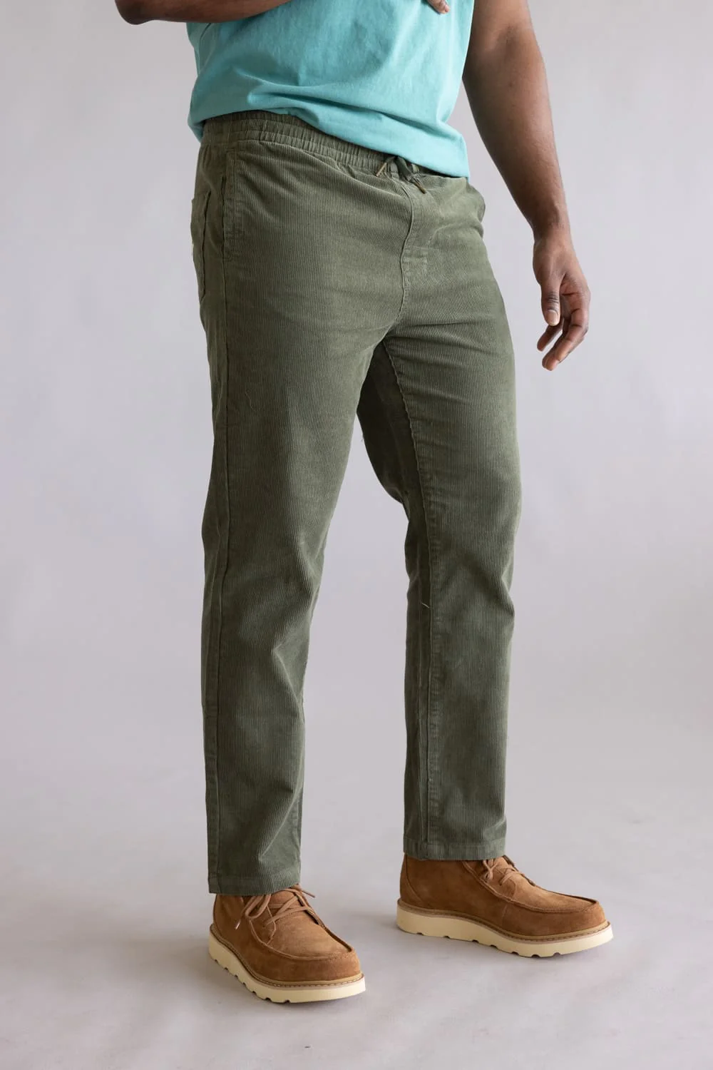Rhythm Corduroy Jam Pants for Men in Olive | 0126M-PA02-OLI OLIVE - Image 4