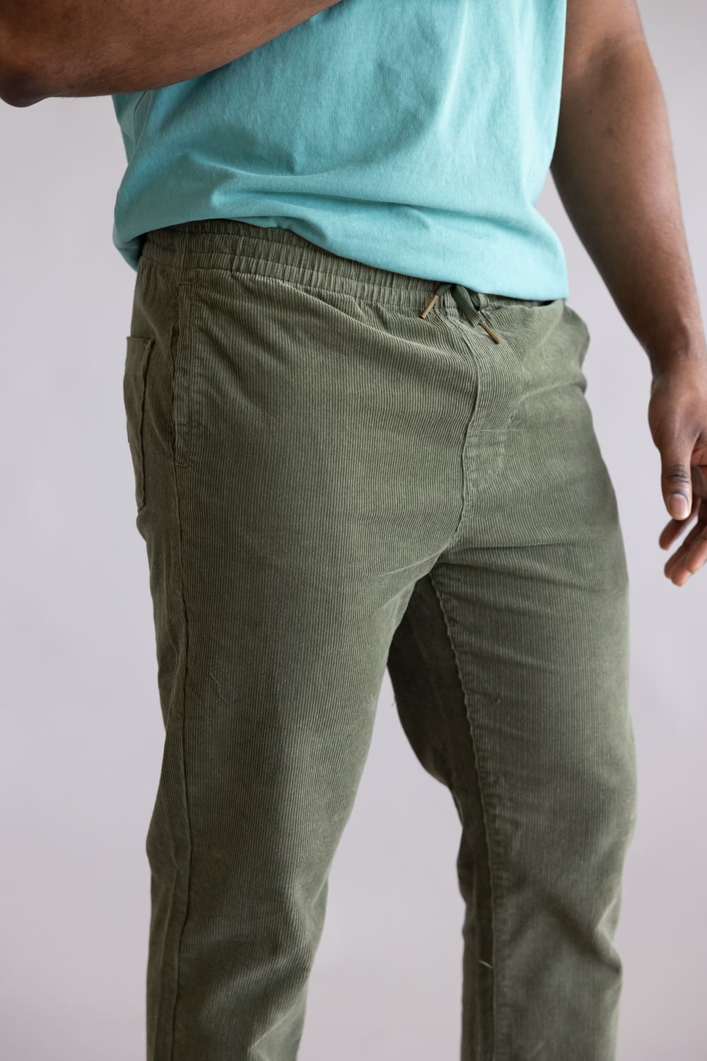 Rhythm Corduroy Jam Pants for Men in Olive | 0126M-PA02-OLI OLIVE - Image 5