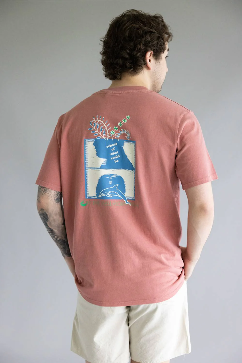 Rhythm Echoes Vintage T-Shirt for Men in Dusty Rose | 0426M-PT07-DRE ROSE - Image 3