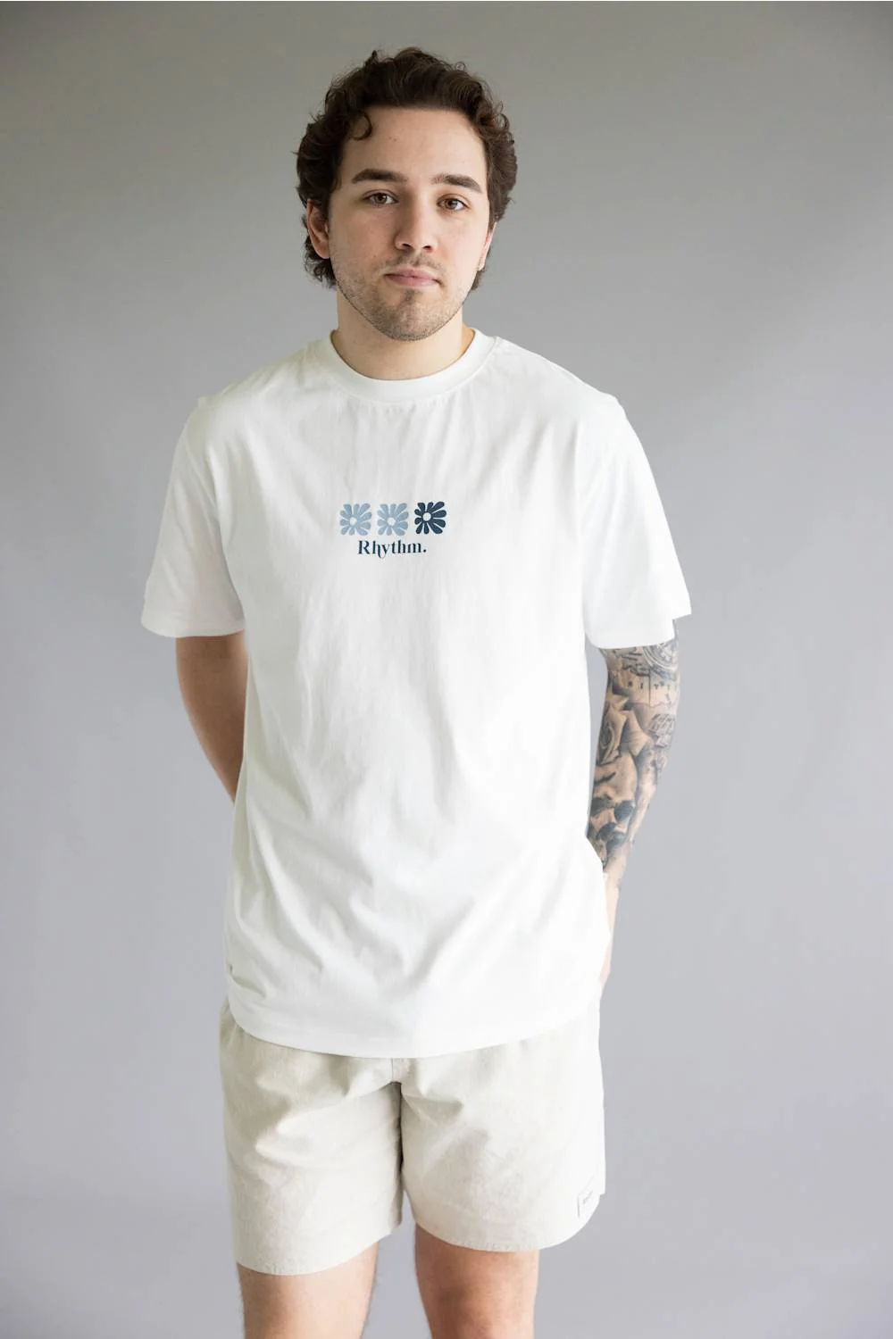 Rhythm High Beaming Vintage T-Shirt for Men in Off White | CD25M-PT13-WHT - Image 2