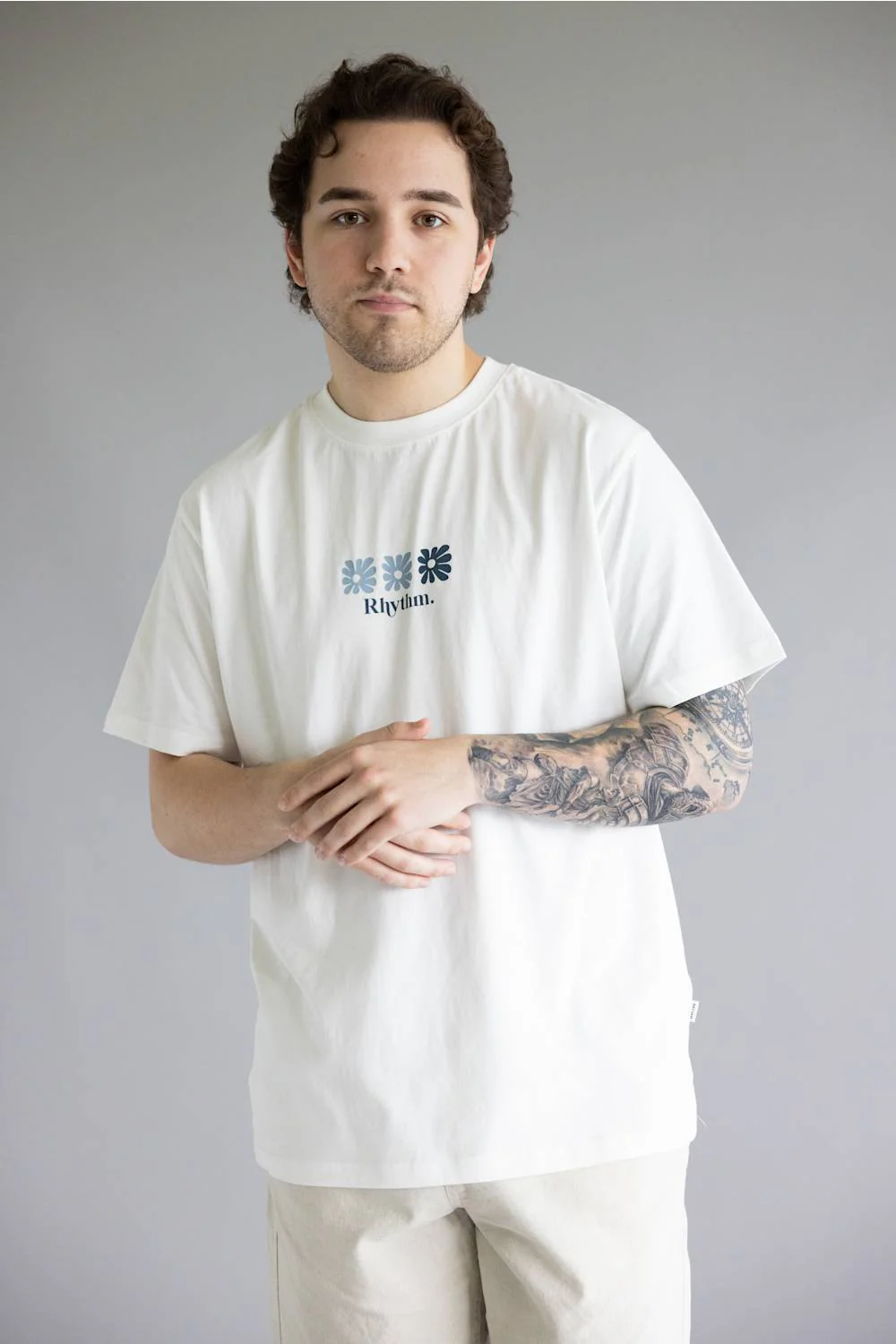 Rhythm High Beaming Vintage T-Shirt for Men in Off White | CD25M-PT13-WHT - Image 3