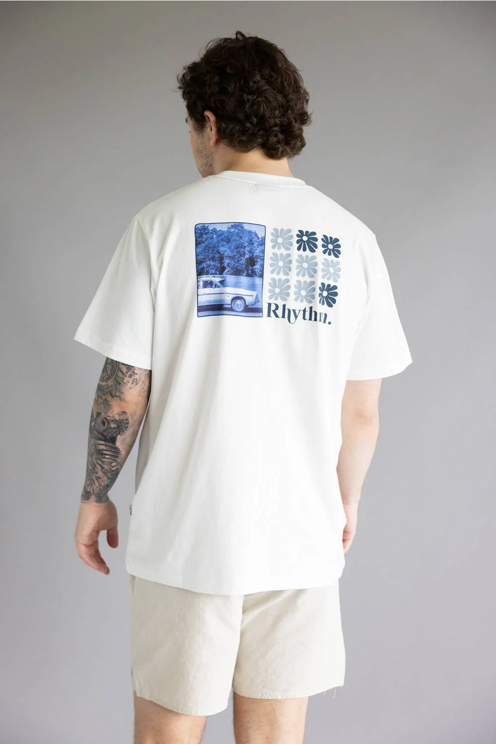 Rhythm High Beaming Vintage T-Shirt for Men in Off White | CD25M-PT13-WHT - Image 5