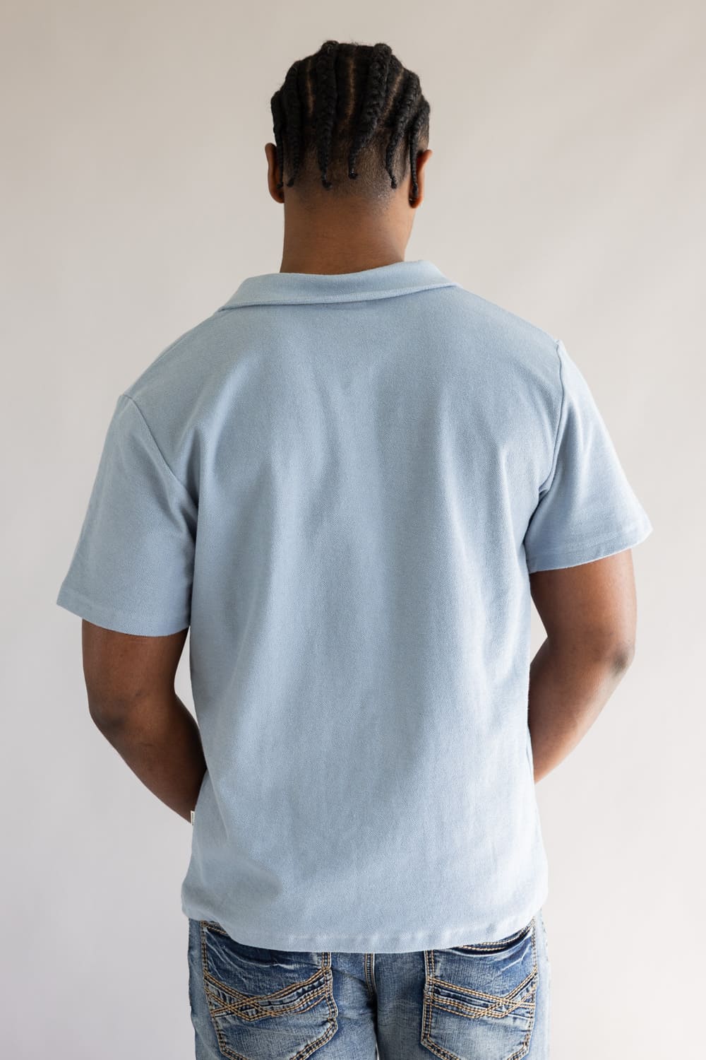 Rhythm Vintage Terry Polo for Men in Blue | 0126M-CT01-BLU BLUE - Image 4
