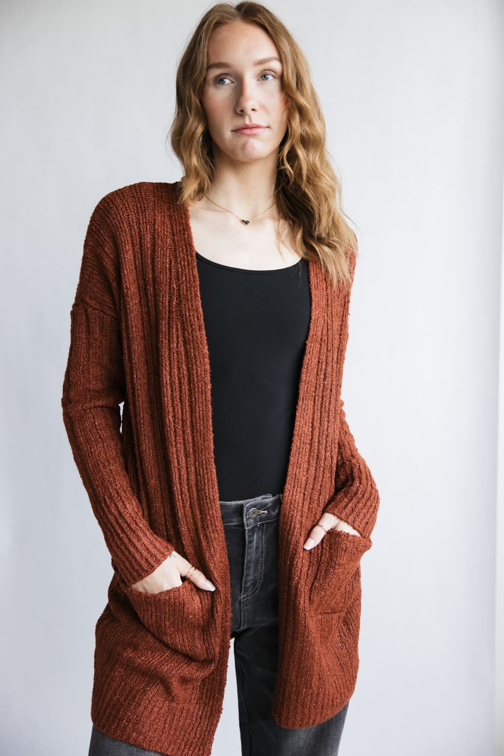 Ribbed Cardigan with Pockets for Women - Image 2