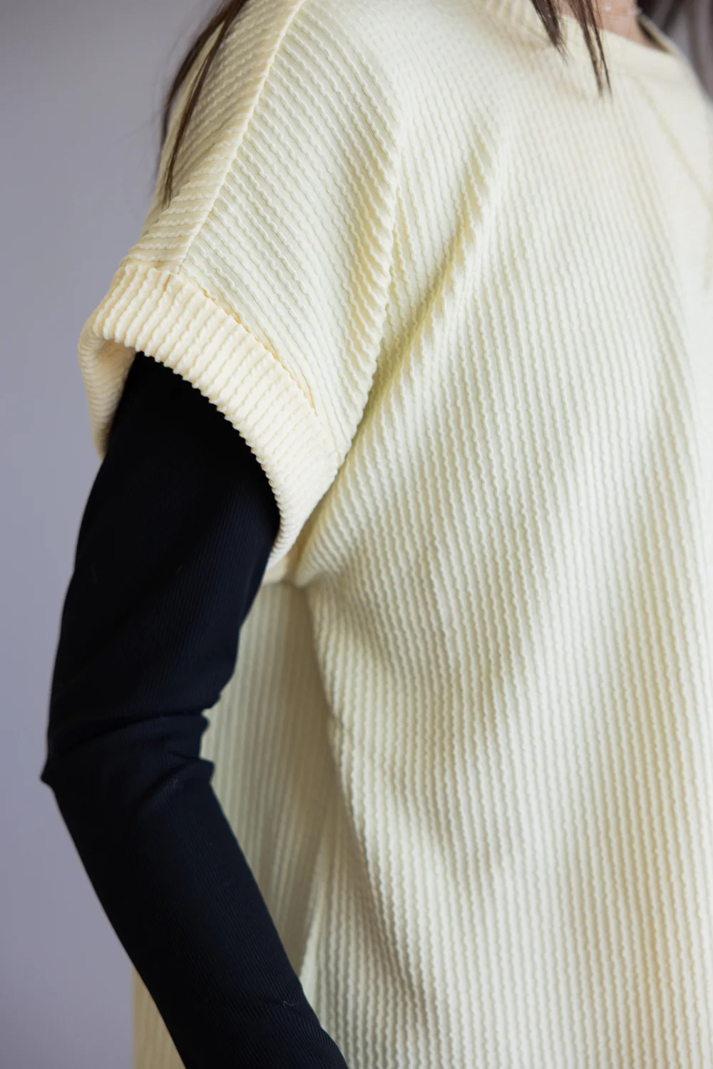 Ribbed Knit Top for Women in Butter Yellow | J5ST1019A-BUTTERYELLOW - Image 6