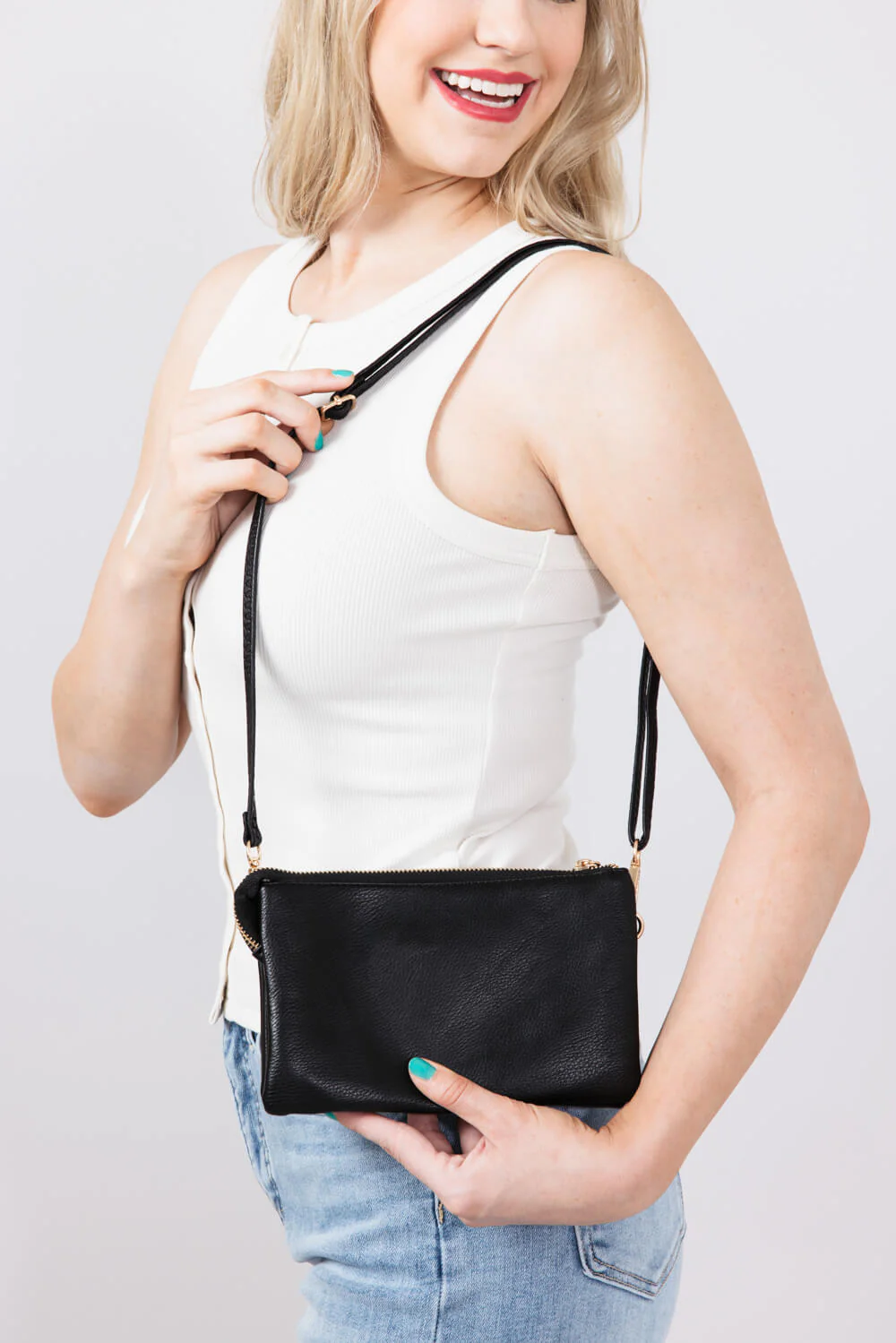 Riley Crossbody Wristlet for Women in Black | M013-BK - Image 3