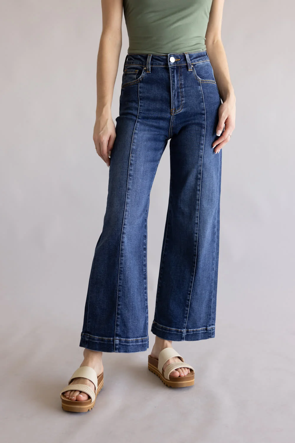 Risen High Rise Trouser Jeans for Women | RDP5687-DK - Image 2