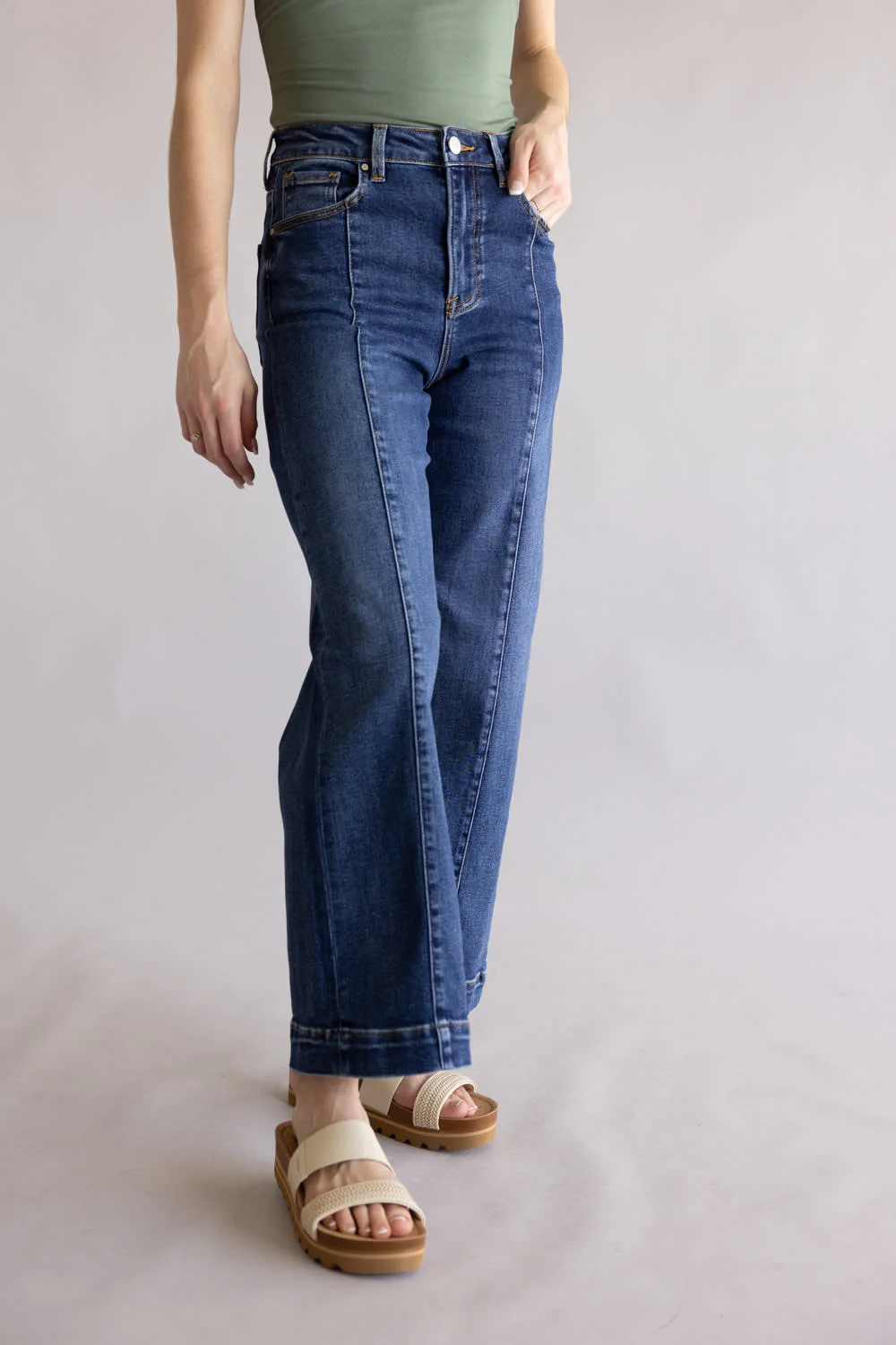 Risen High Rise Trouser Jeans for Women | RDP5687-DK - Image 4