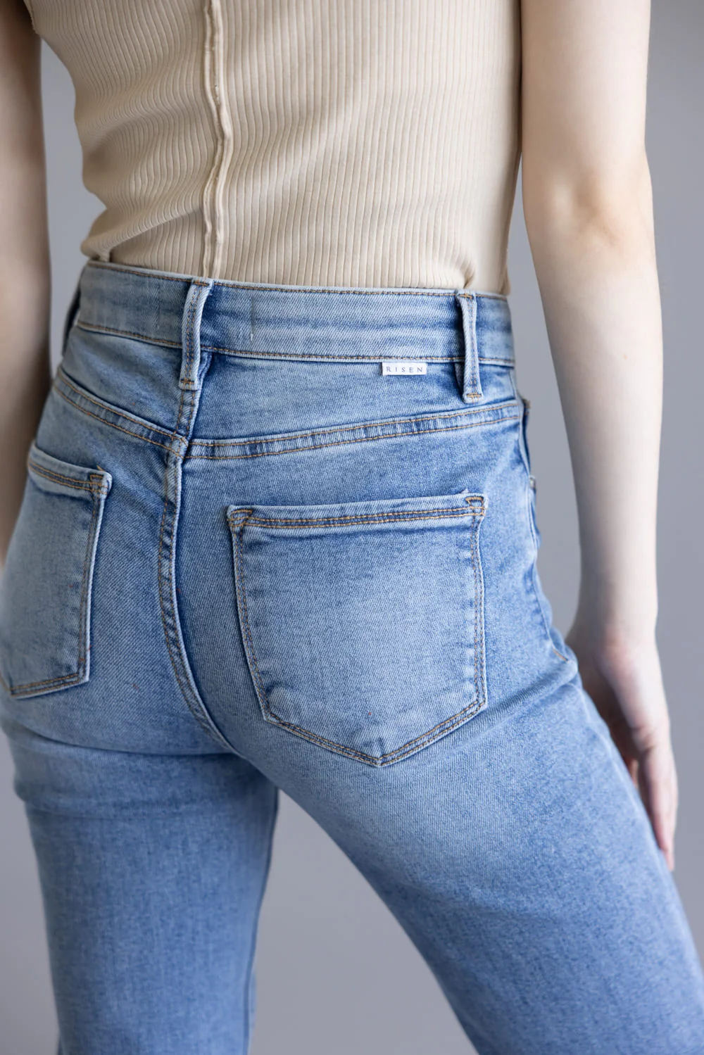 Risen High Rise Tummy Control Flare Jeans for Women | GL_RDP5914-MD - Image 5