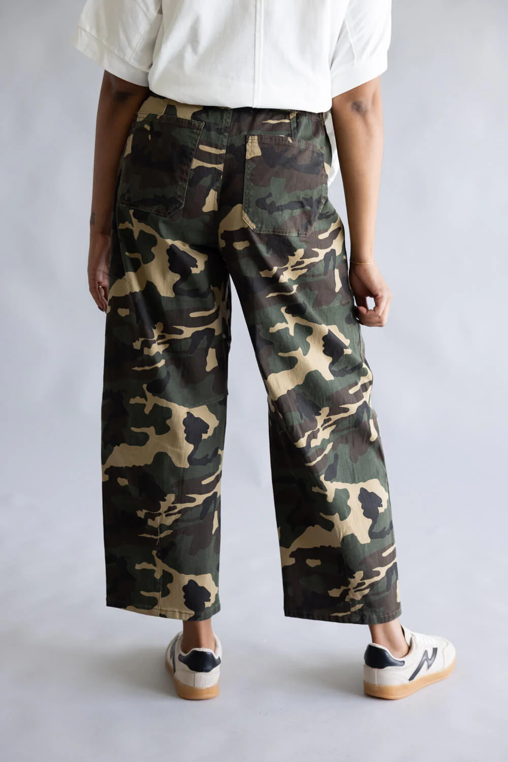 Risen Mid-Rise Barrel Jeans for Women in Camo | PG21258-CAMO - Image 3