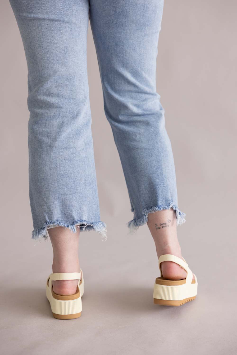 Risen Mid Rise Crop Straight Jeans for Women | PSC21137-LT - Image 2