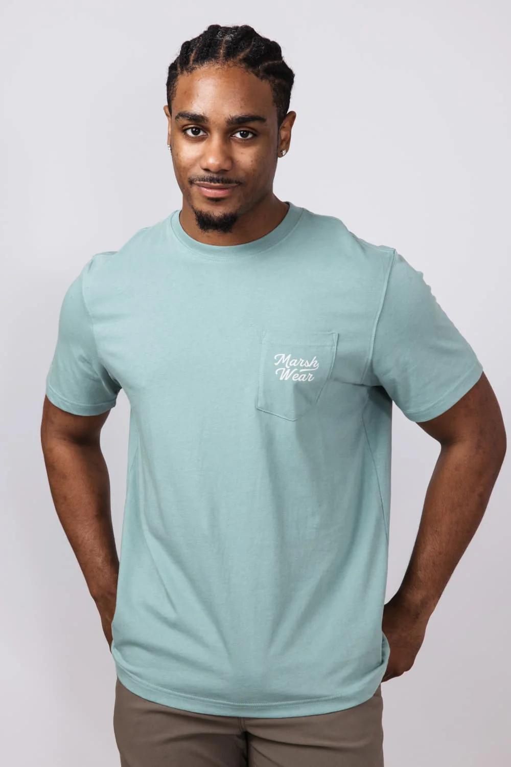 Marsh Wear Roadside Logo T-Shirt for Men in Green | MWT1090-TRL - Image 2