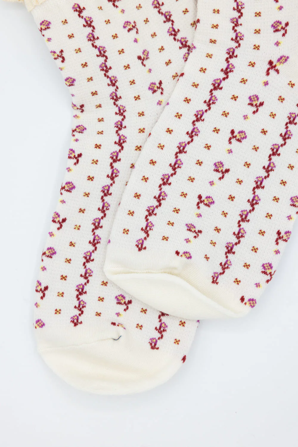 Rosebud Waffle Knit Socks for Women in White | SC10048C-WHITE - Image 2