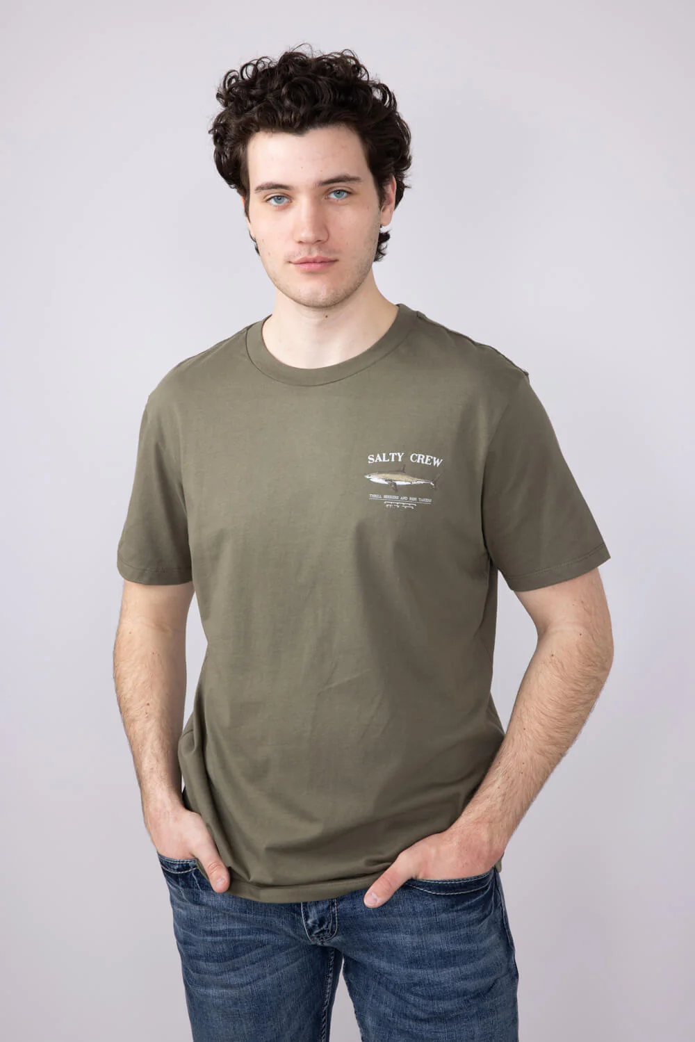 Salty Crew Bruce T-Shirt for Men in Dusty Olive | 20035067-DUSTY OLIVE - Image 2