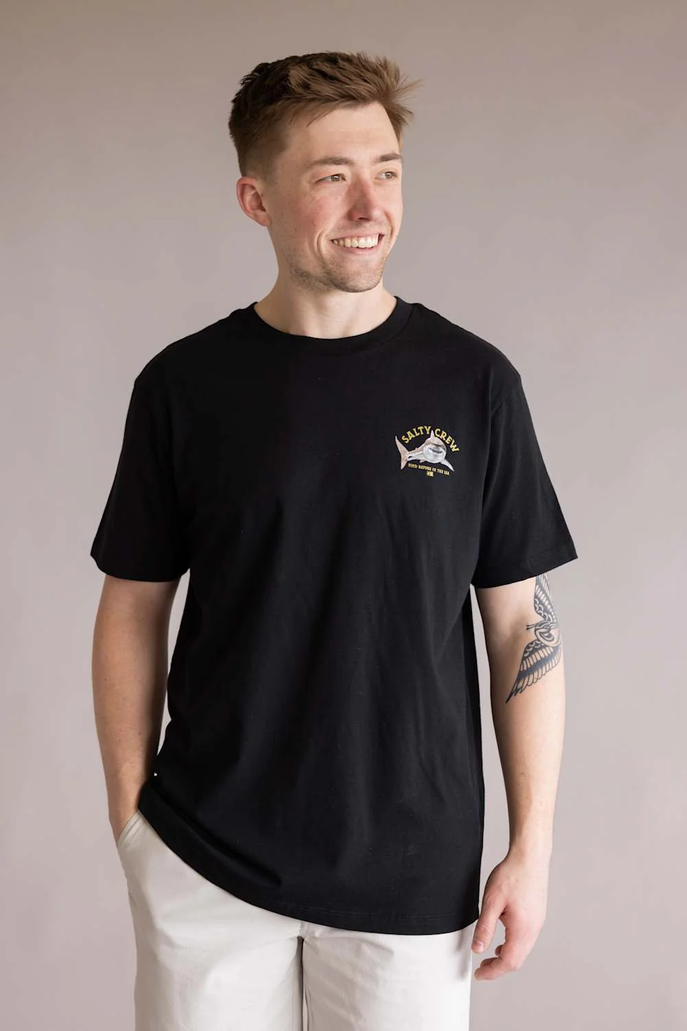 Salty Crew Lurking T-Shirt for Men in Black | 20035831-BLK - Image 2