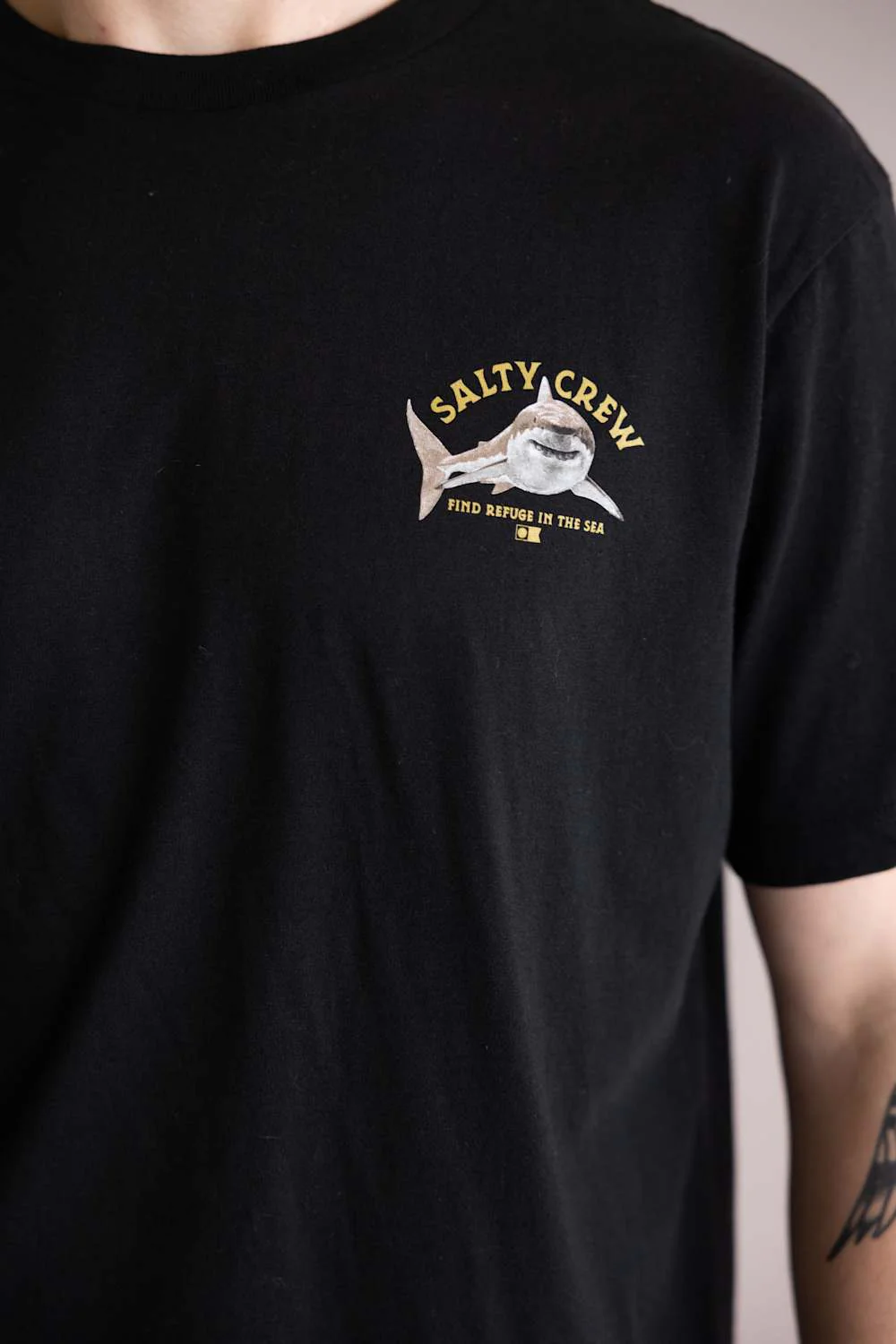 Salty Crew Lurking T-Shirt for Men in Black | 20035831-BLK - Image 3