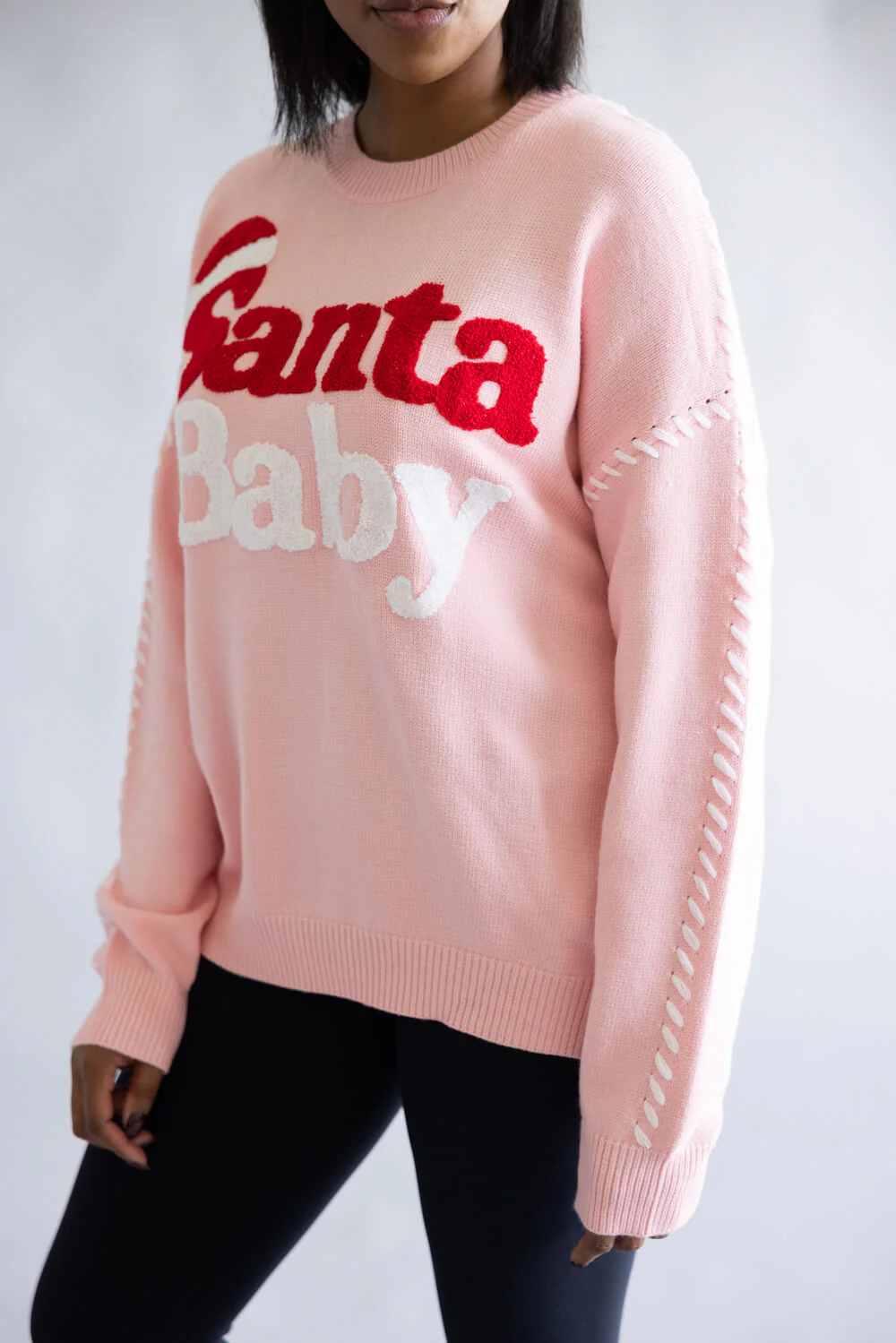Santa Baby Sweater for Women in Light Pink | CL21078-LIGHTPINK - Image 4