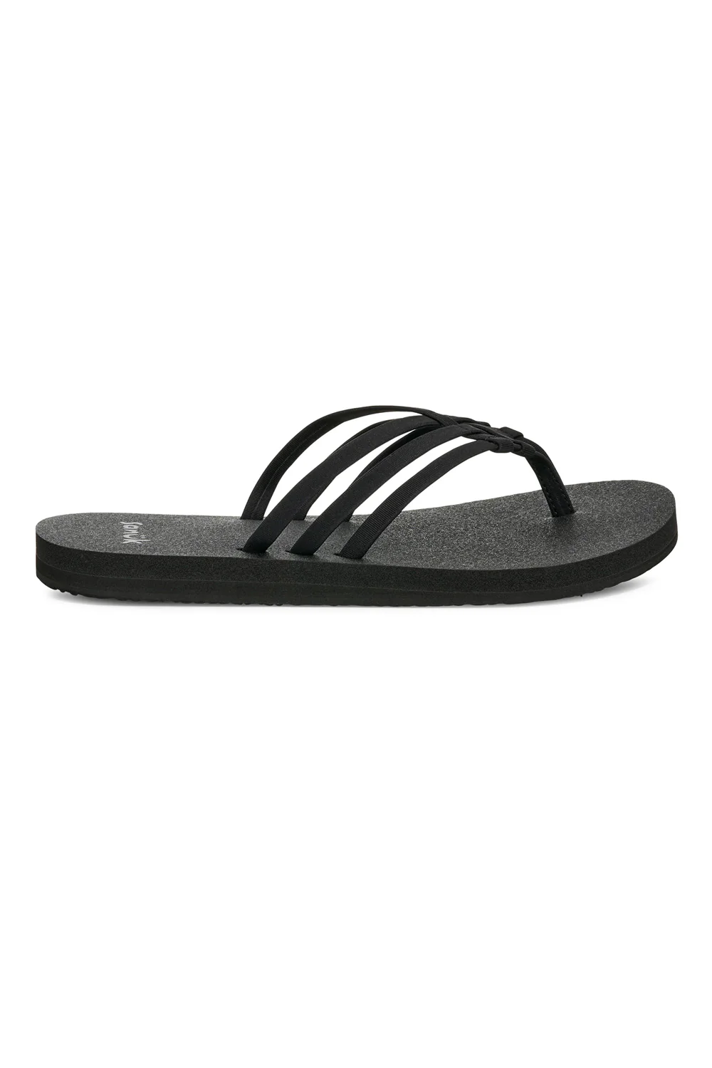 Sanuk Yoga Sandy Flip Flops for Women in Black | 1169691-BLK - Image 2