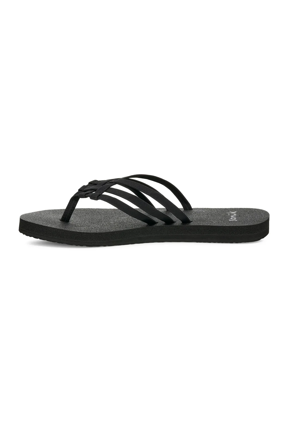 Sanuk Yoga Sandy Flip Flops for Women in Black | 1169691-BLK - Image 3