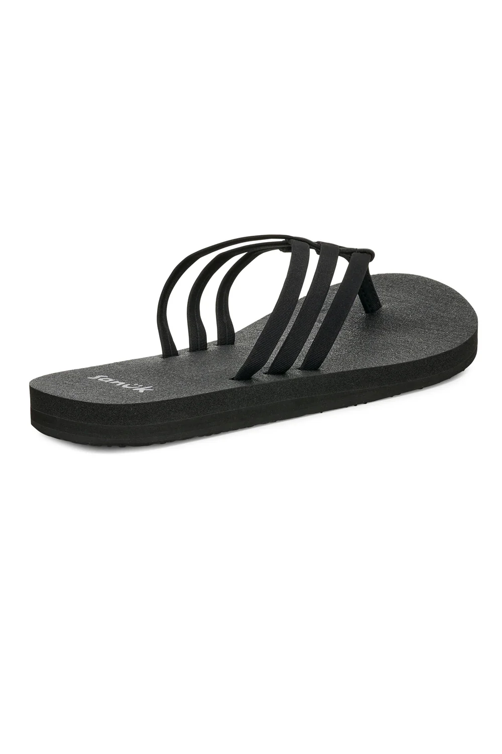 Sanuk Yoga Sandy Flip Flops for Women in Black | 1169691-BLK - Image 4