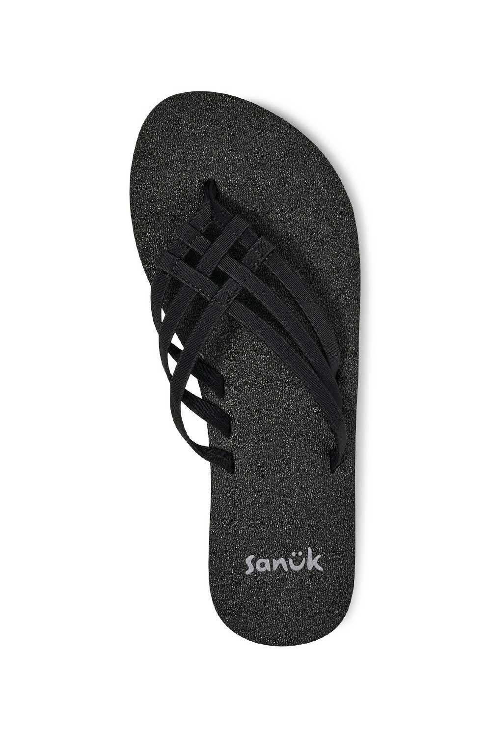 Sanuk Yoga Sandy Flip Flops for Women in Black | 1169691-BLK - Image 6