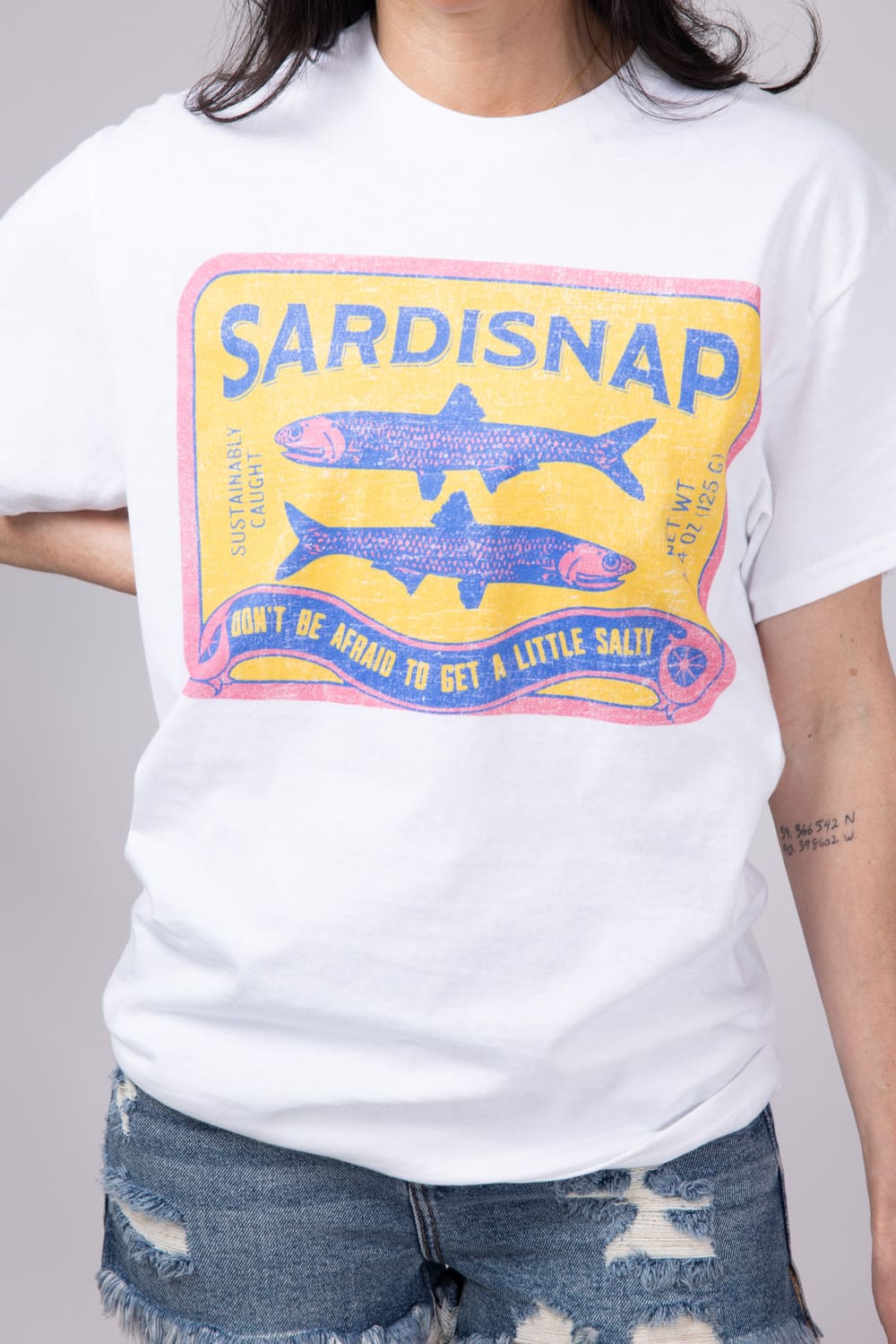Sardisnap Oversized T-Shirt for Women in White | 32915X-OTS-WHITE - Image 3