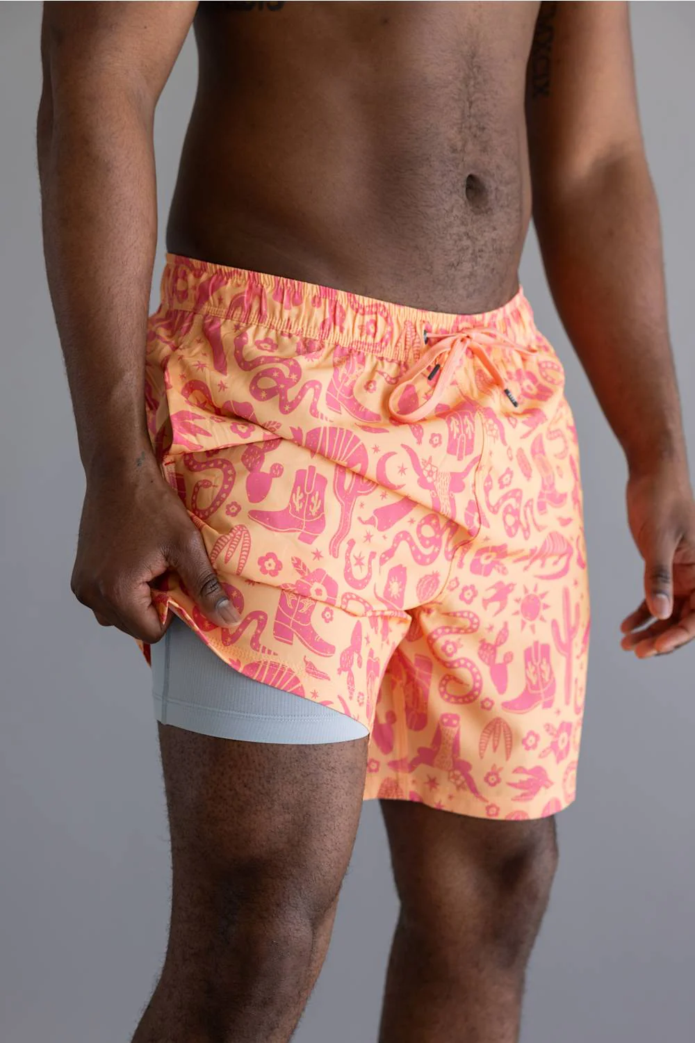 Saxx 2n1 Oh Buoy Swim Shorts for Men in Peach Jelly | SXSW04L-CBP - Image 2