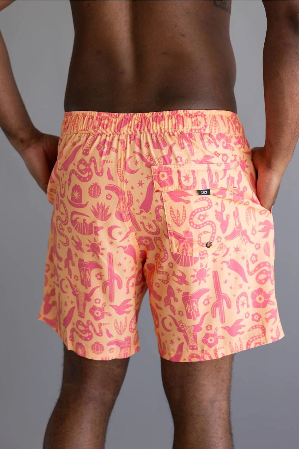 Saxx 2n1 Oh Buoy Swim Shorts for Men in Peach Jelly | SXSW04L-CBP - Image 3
