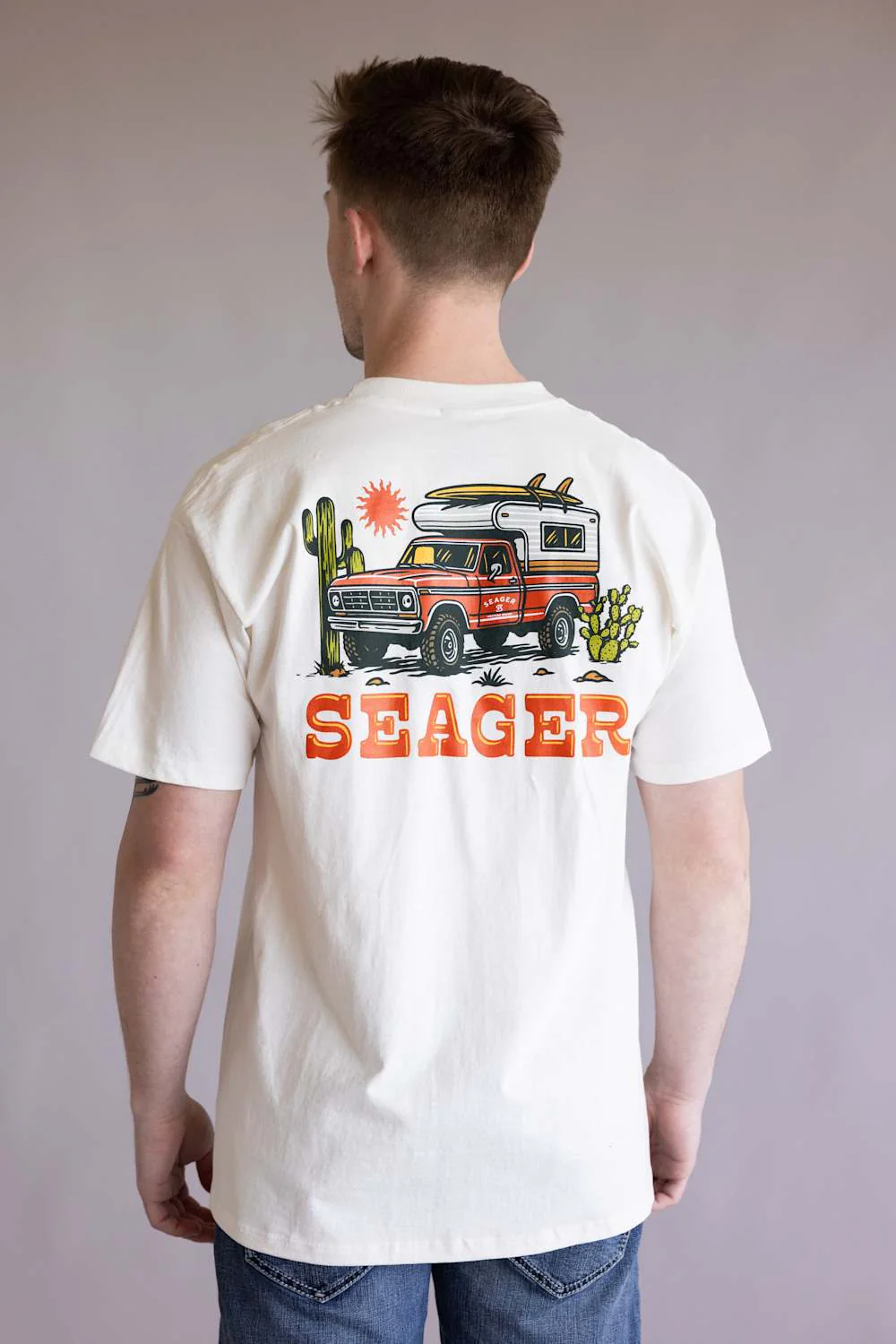 Seager Baja T-Shirt for Men in White | MTSP26BAJAWHT - Image 4