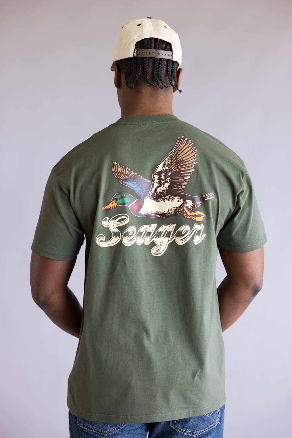Seager Greenhead T-Shirt for Men in Surplus Green | MTSP26GHEDGRN - Image 4