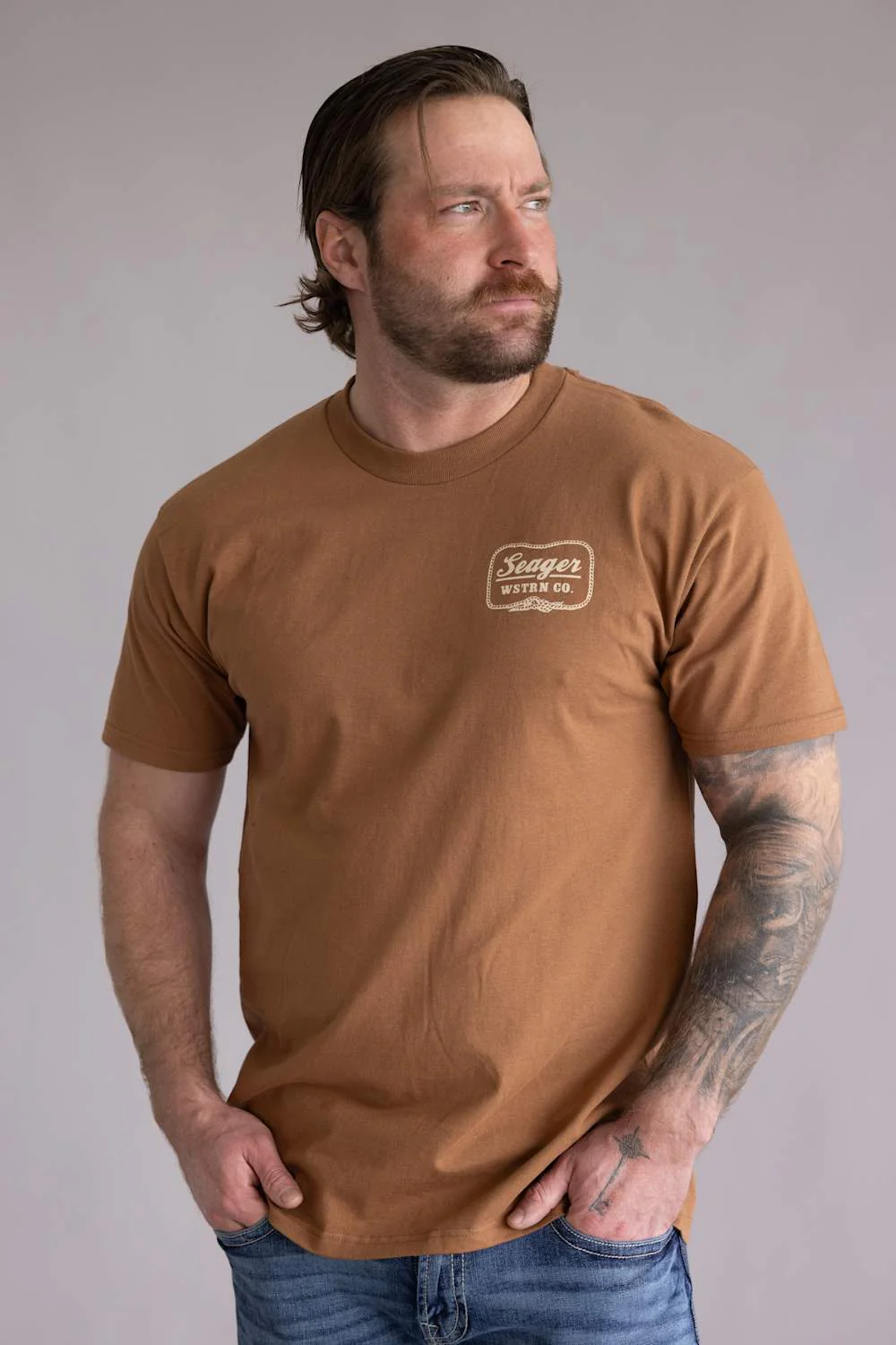 Seager High Noon T-Shirt for Men in Brown Sugar | MTSP26HGHNOBRN3 - Image 2