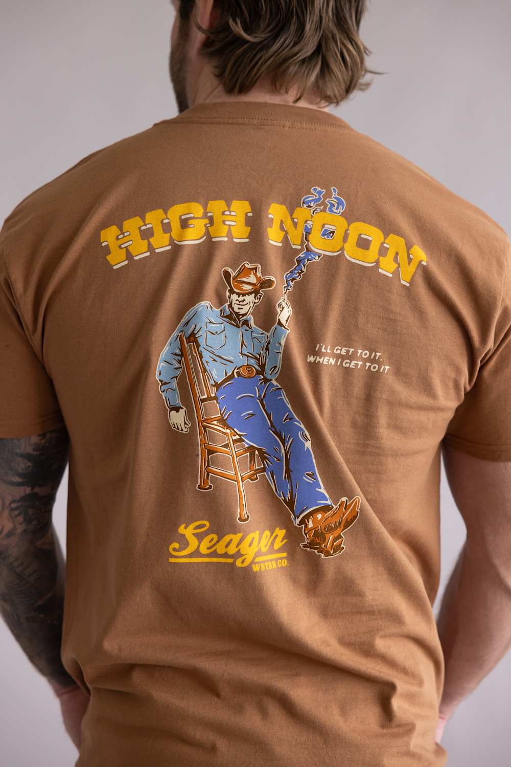 Seager High Noon T-Shirt for Men in Brown Sugar | MTSP26HGHNOBRN3 - Image 4