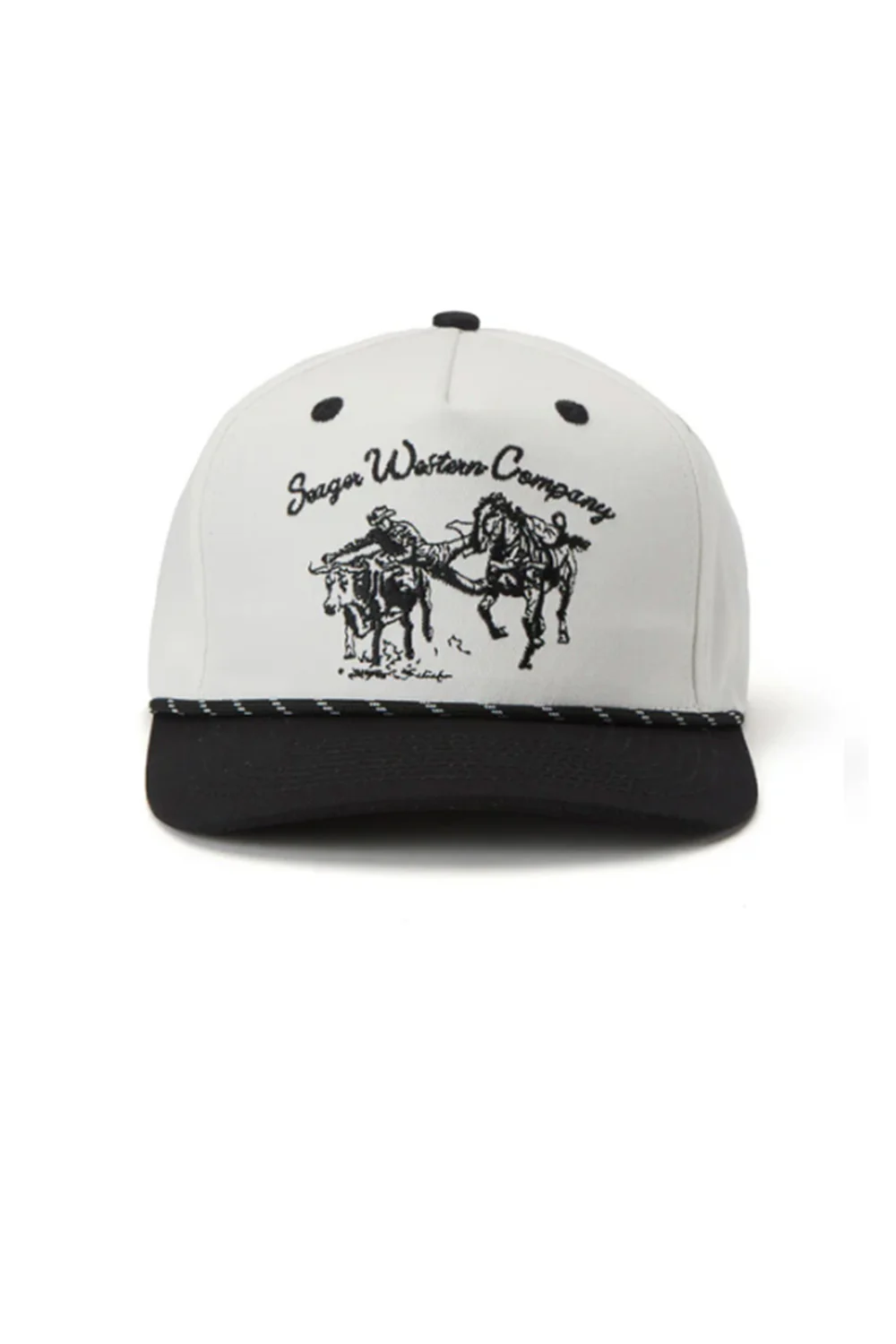 Seager Los Rios Canvas Snapback Hat for Men in Cream/Black | MHSP25LOSRIBCRM - Image 3