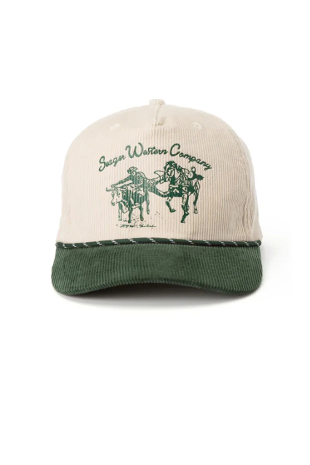 Seager Los Rios Corduroy Snapback Hat for Men in Natural/Green | MHSP24LOSRIGRN-NTRLGREEN - Image 3