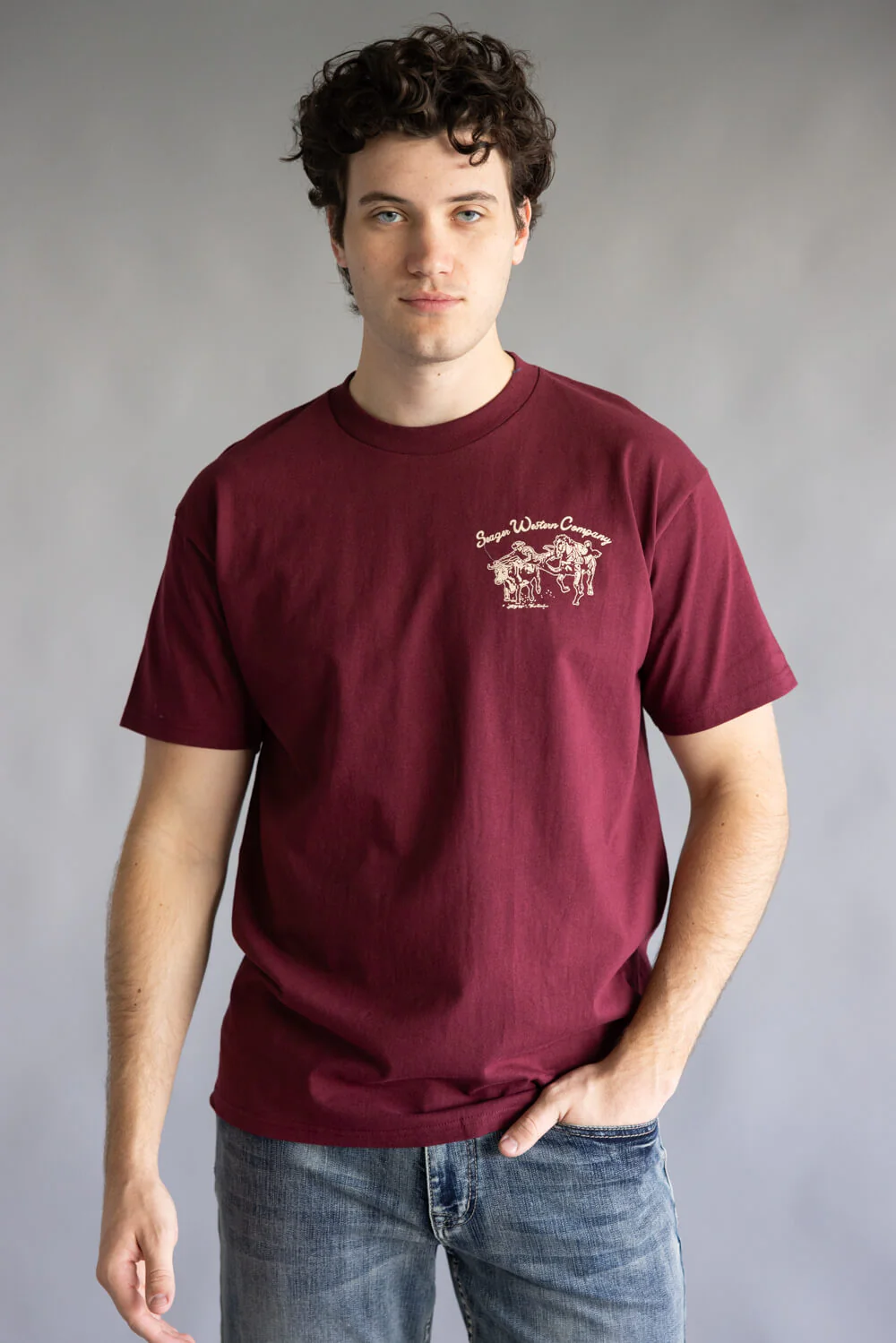 Seager Los Rios T-Shirt for Men in Burgundy | MTF25LOSRIRED-RED - Image 2