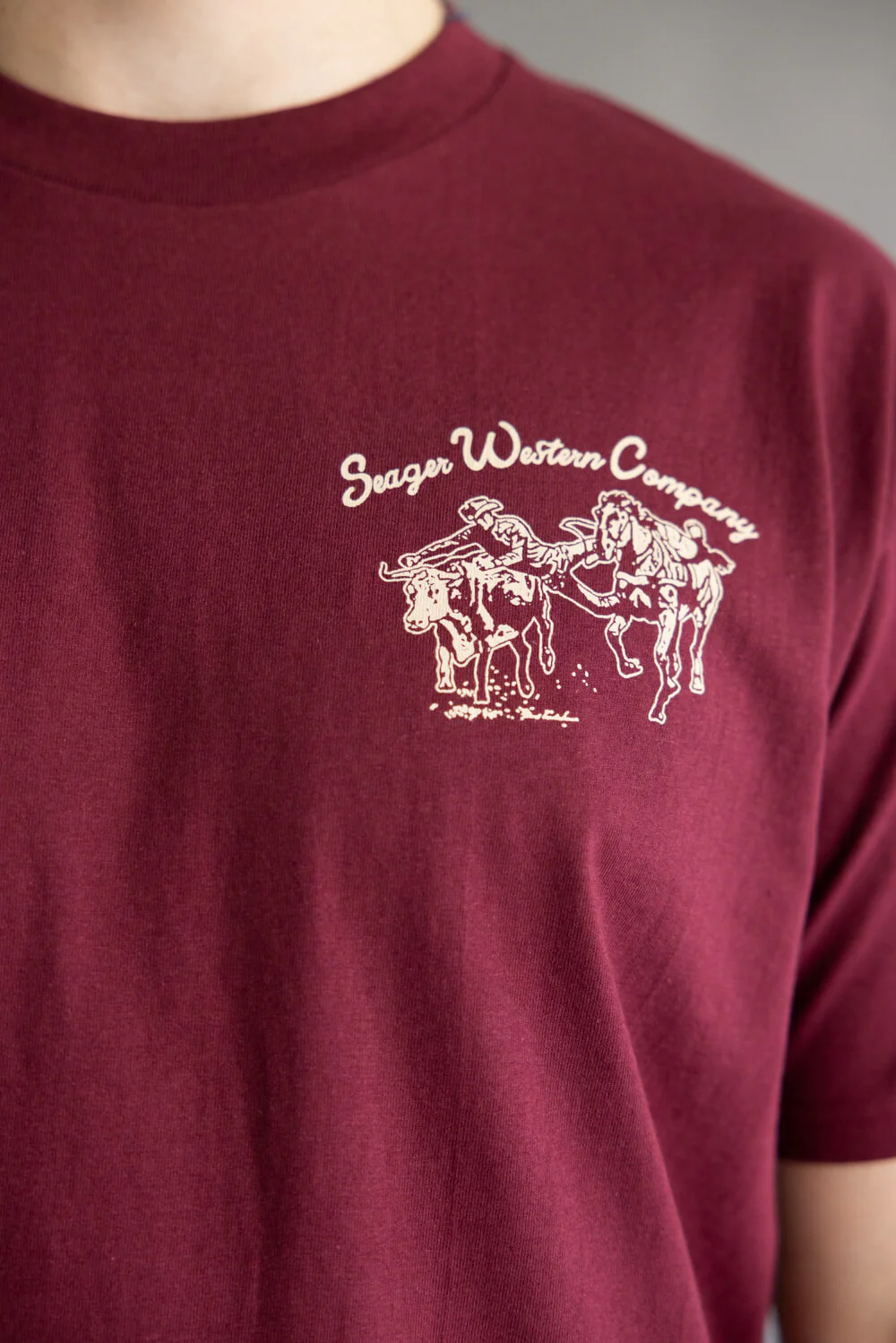 Seager Los Rios T-Shirt for Men in Burgundy | MTF25LOSRIRED-RED - Image 3