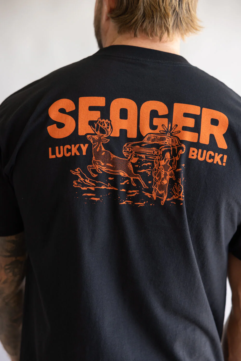 Seager Lucky Buck T-Shirt for Men in Black | MTF25LKBUCKBLK-BLK - Image 4