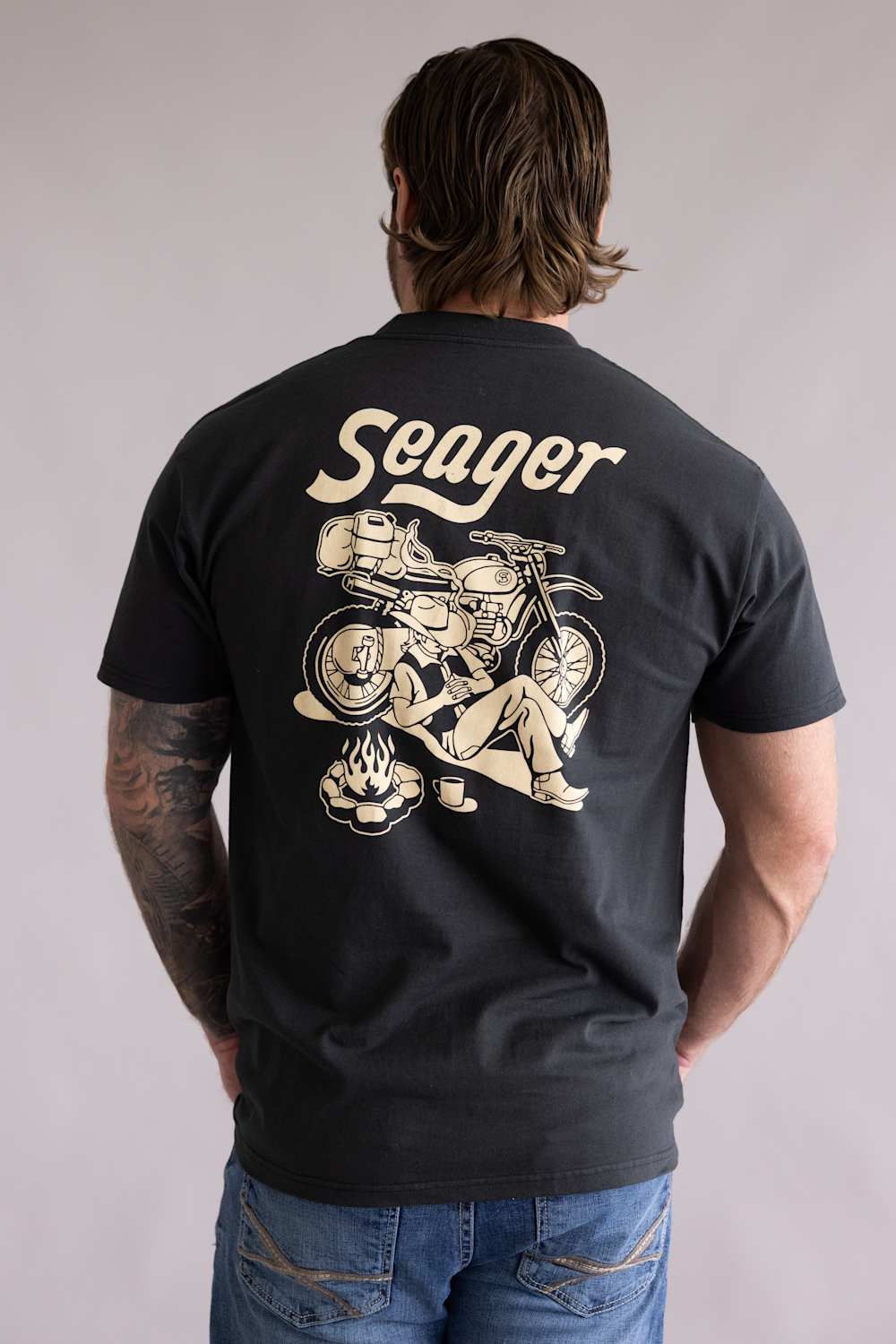 Seager Romero T-Shirt for Men in Vintage Black | MTSP26ROMEBLK - Image 3