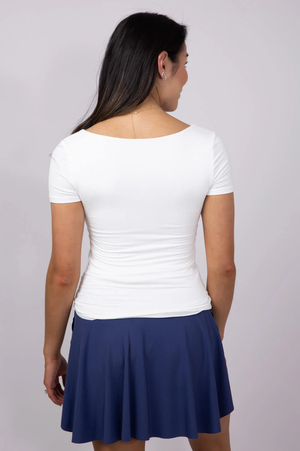 Final Touch Seamless Double Layer Knit T-Shirt for Women in White | T30991-IVORY - Image 2