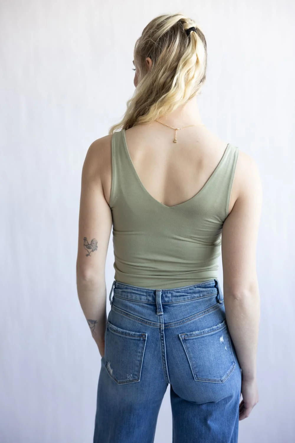 Be Cool Seamless Double Layer Knit Basic Tank Top for Women in Fern | 18363-FERN - Image 2