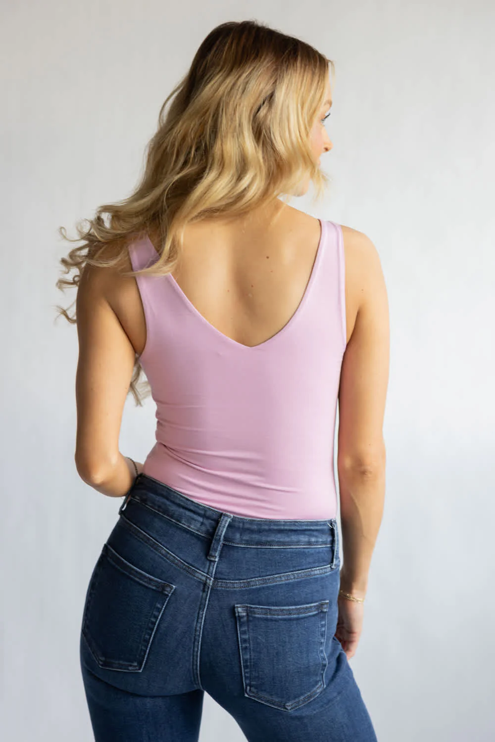 Be Cool Seamless Double Layer Knit Basic Tank Top for Women in Fondant Pink | 18363-FONDANTPINK - Image 3