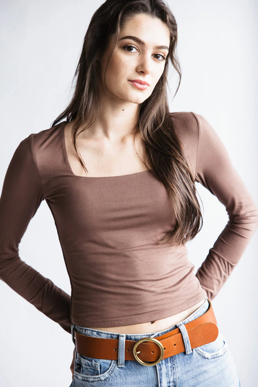 Be Cool Seamless Double Layer Square Neck Shirt for Women - Image 3