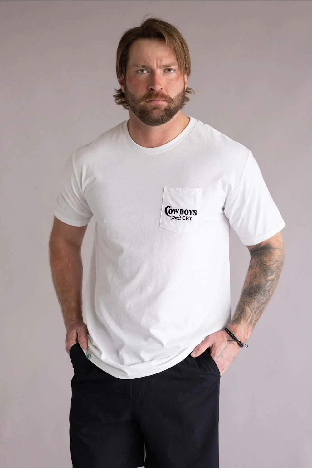Sendero Provisions Co. Cowboys Don’t Cry T-Shirt for Men in Vintage White | SPCS123S22-VINTAGE WHITE - Image 2