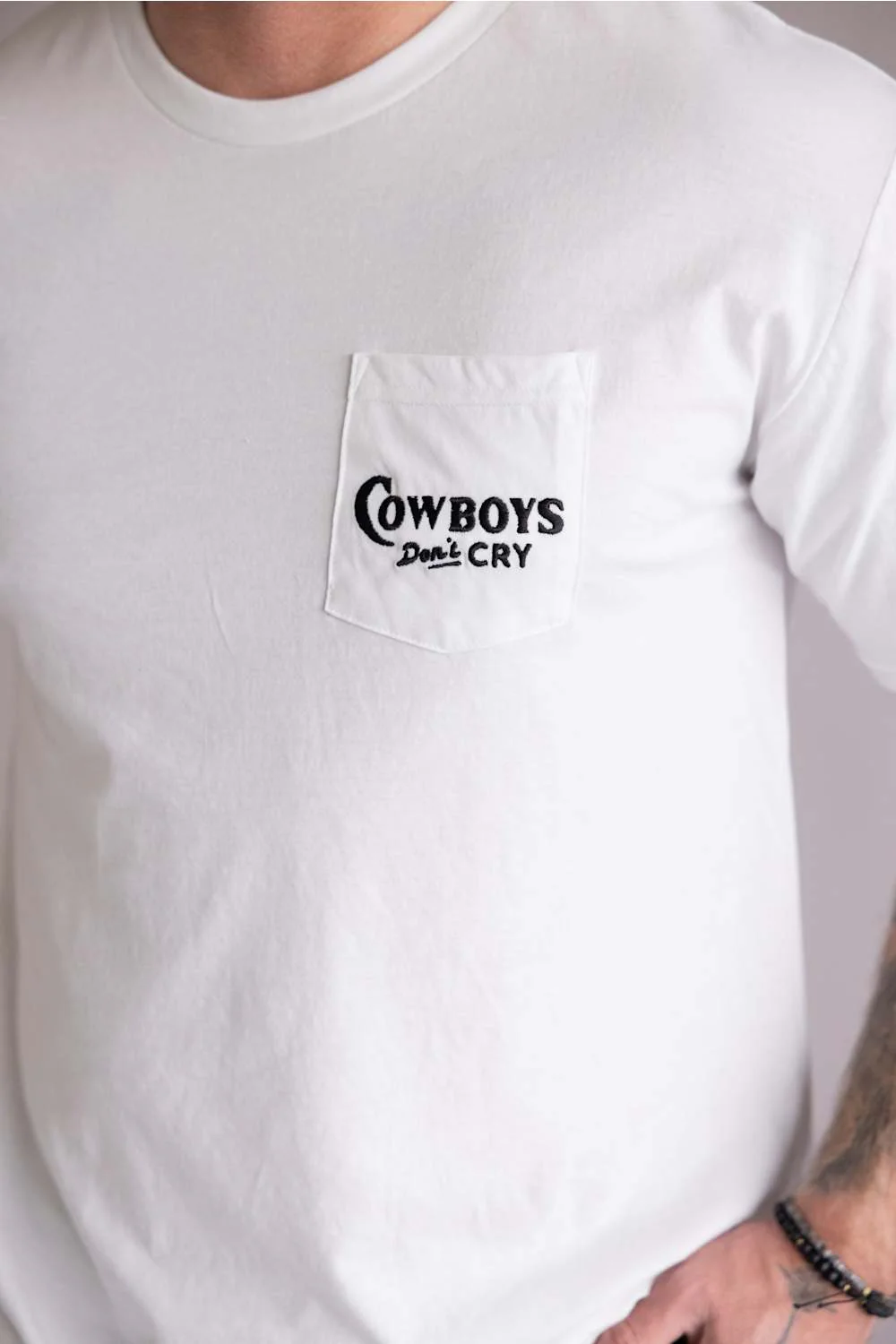 Sendero Provisions Co. Cowboys Don’t Cry T-Shirt for Men in Vintage White | SPCS123S22-VINTAGE WHITE - Image 3