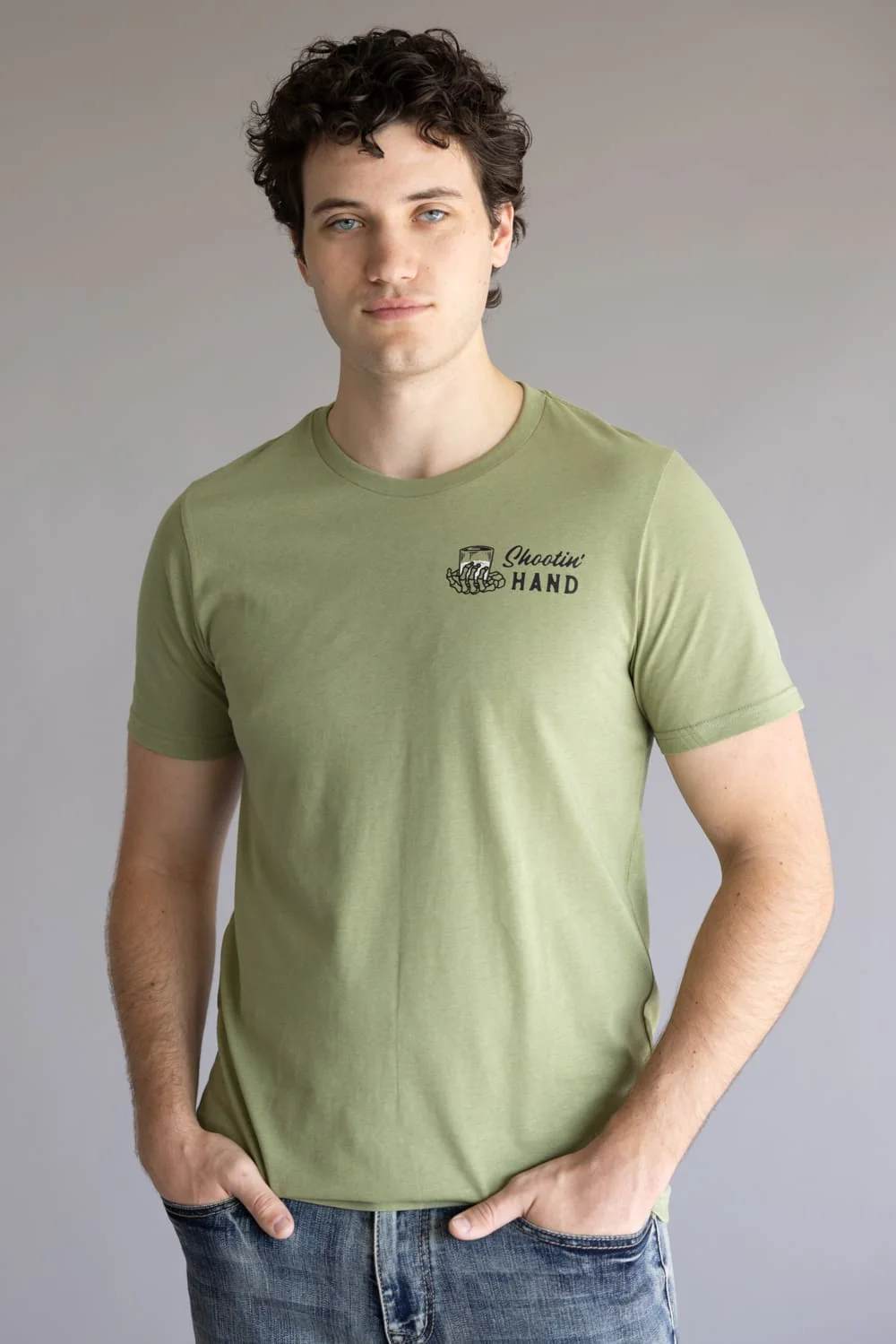 Sendero Provisions Co. Shootin Hand T-Shirt for Men in Sage Green | SPCS120P15-SAGE - Image 2
